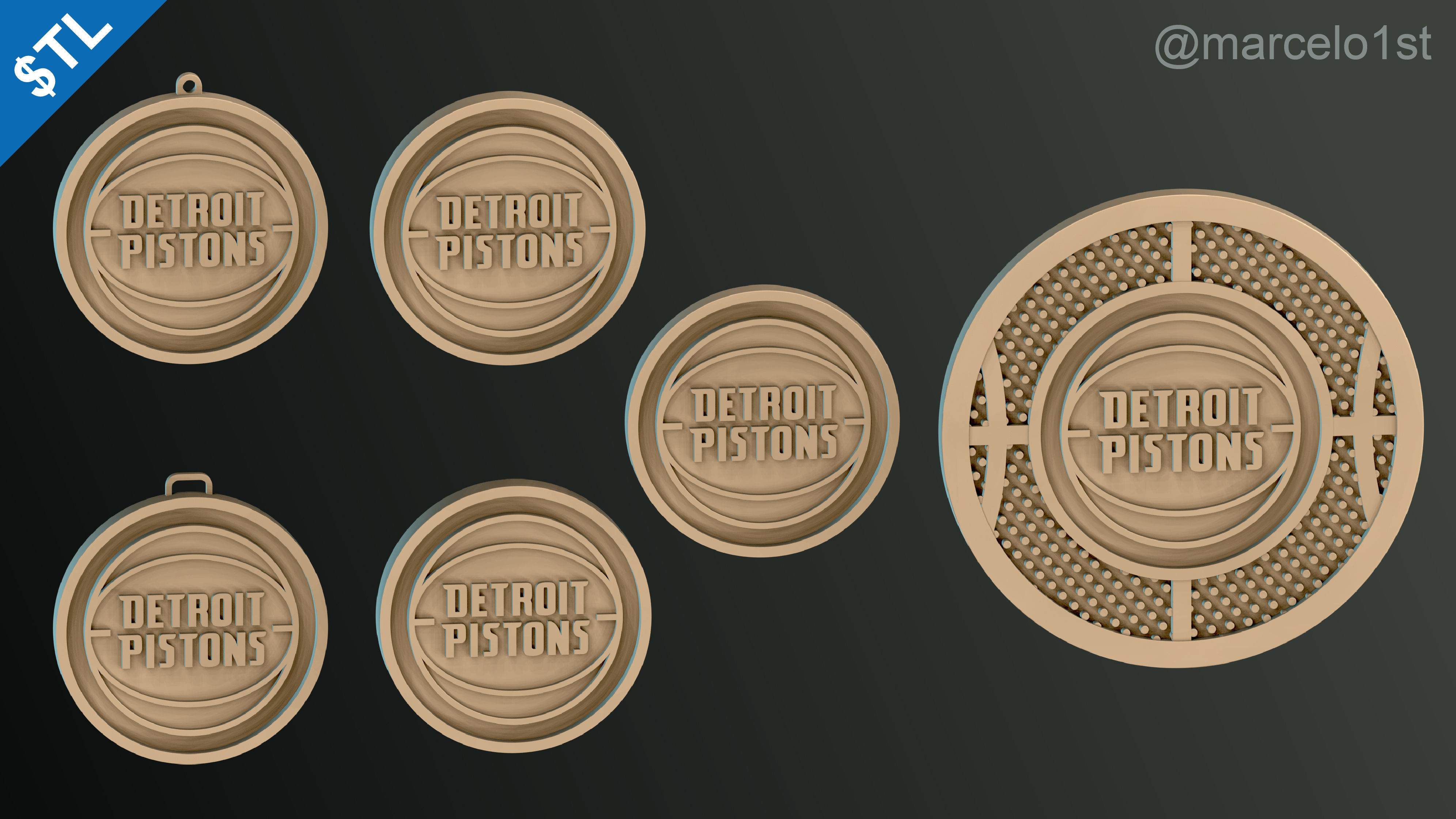NBA CENTRAL - Detroit Pistons Pack 3D print model_38