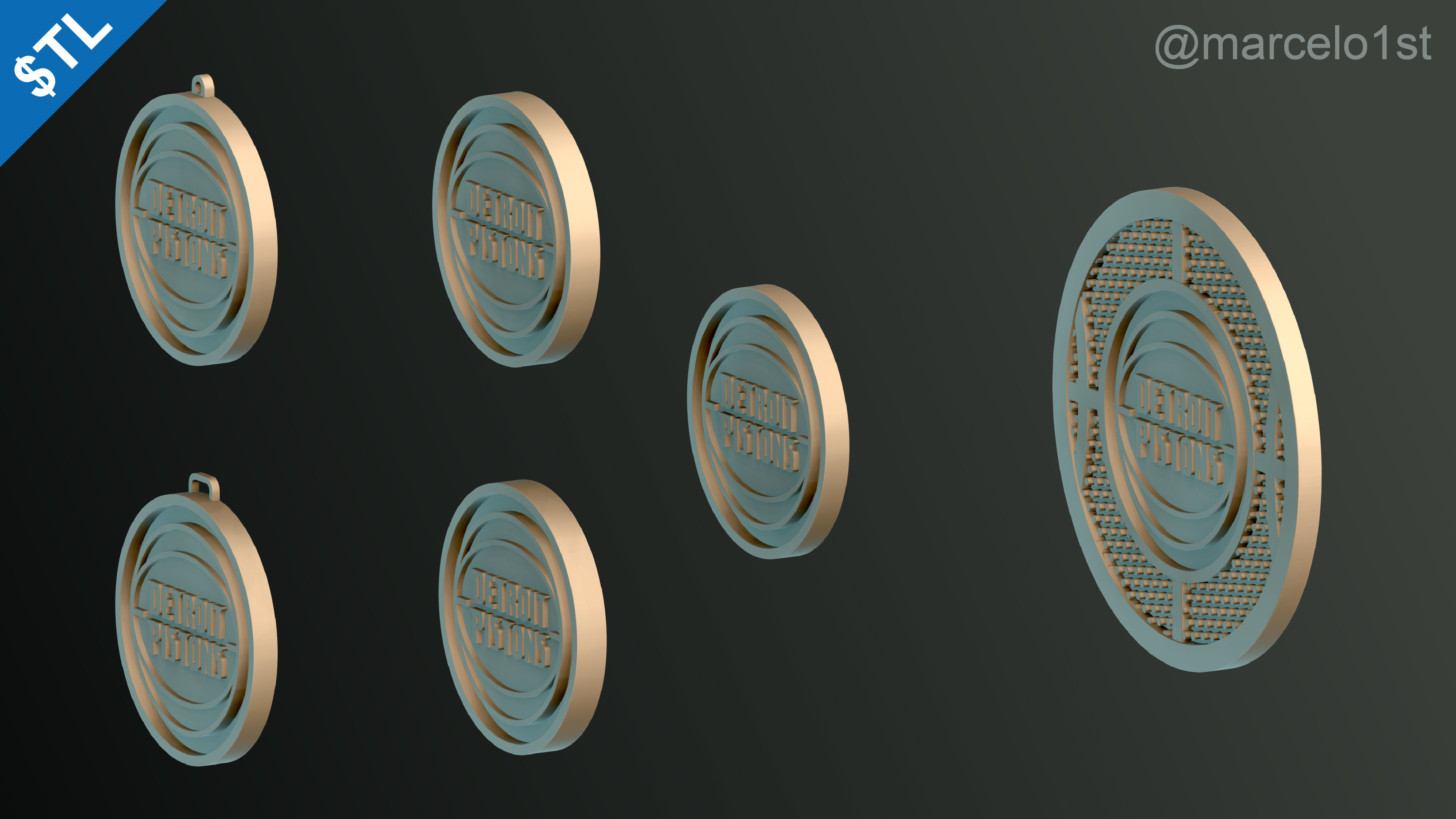 NBA CENTRAL - Detroit Pistons Pack 3D print model_13