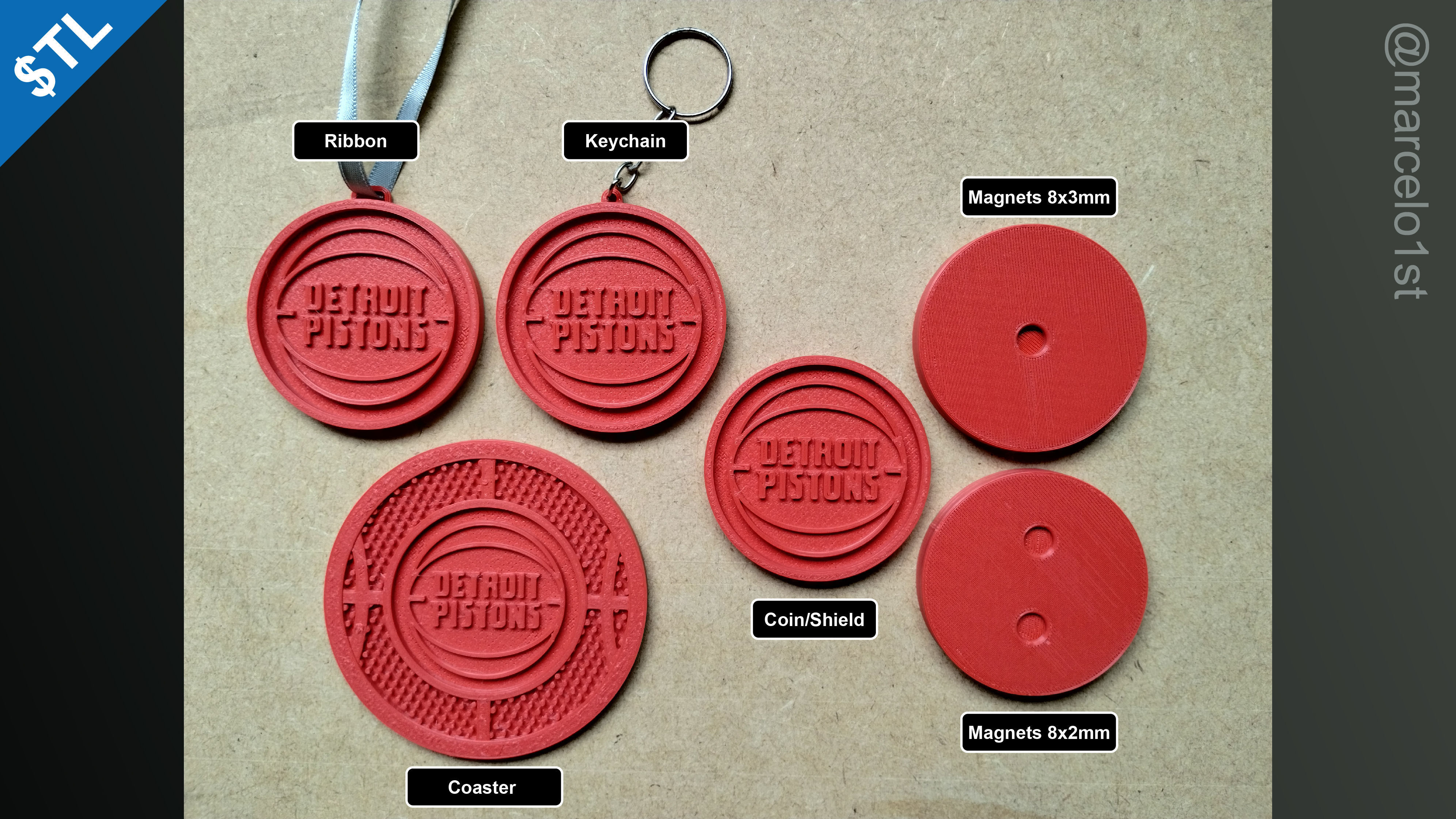 NBA CENTRAL - Detroit Pistons Pack 3D print model_1