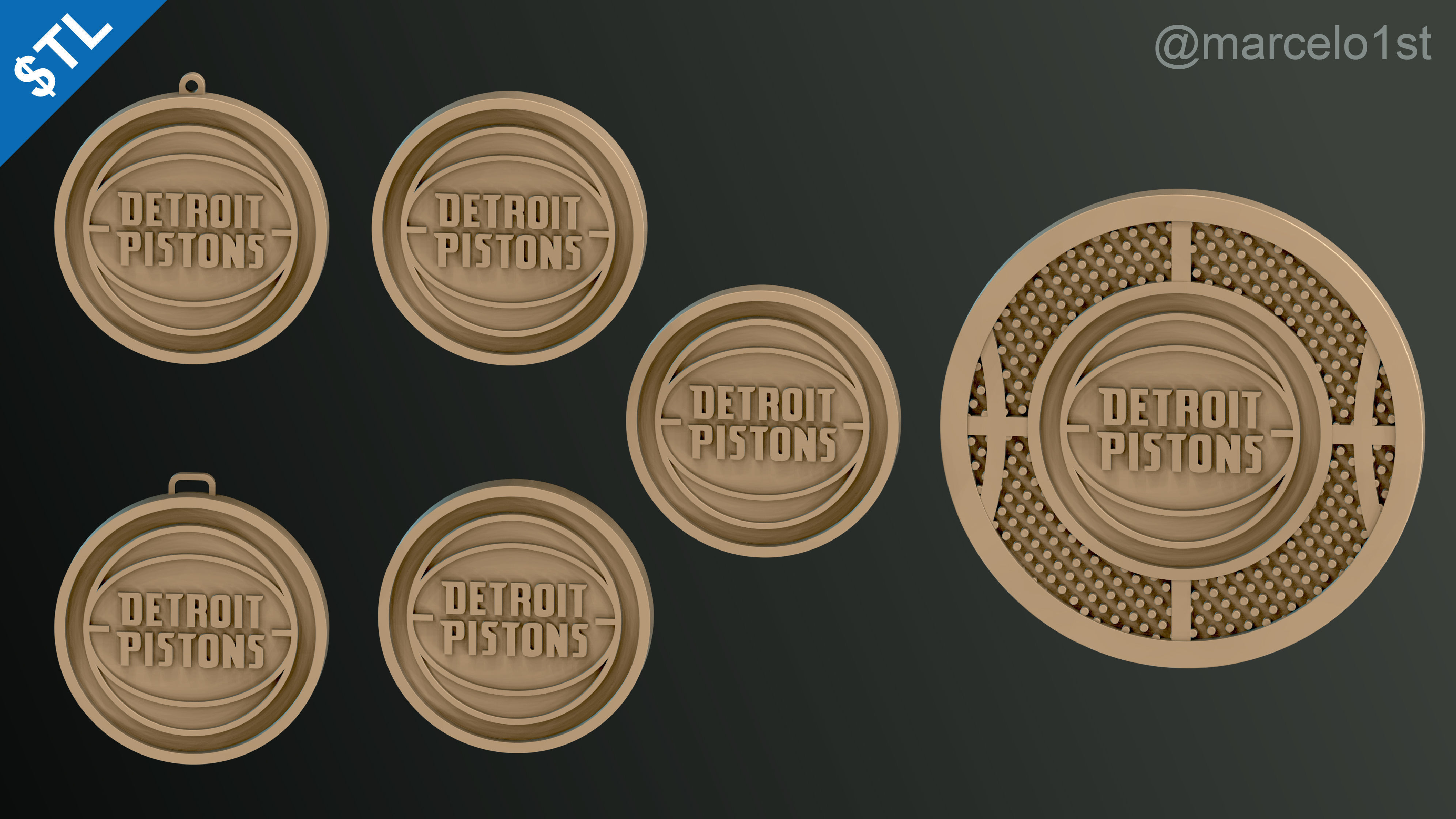 NBA CENTRAL - Detroit Pistons Pack 3D print model_6