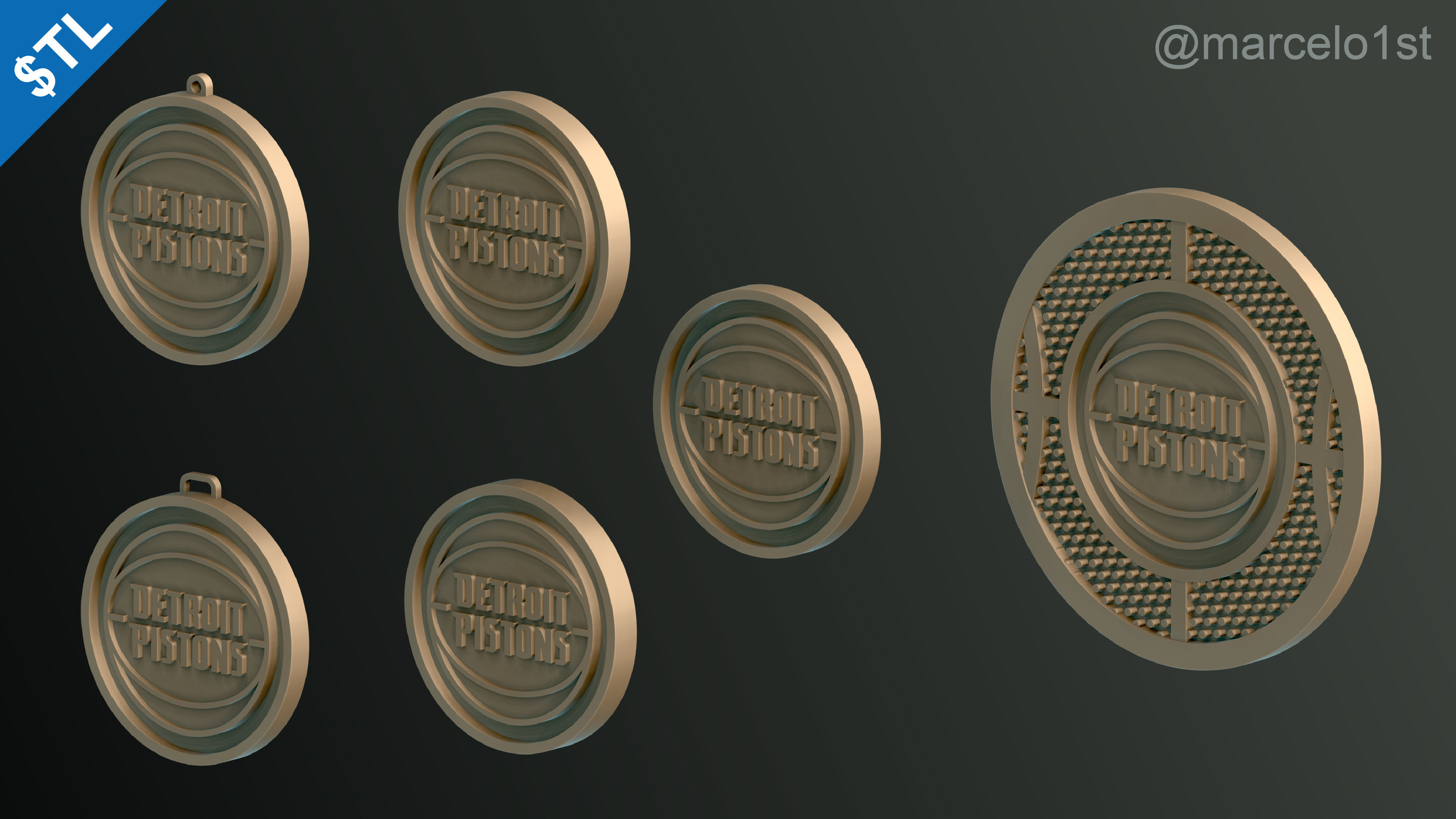 NBA CENTRAL - Detroit Pistons Pack 3D print model_11