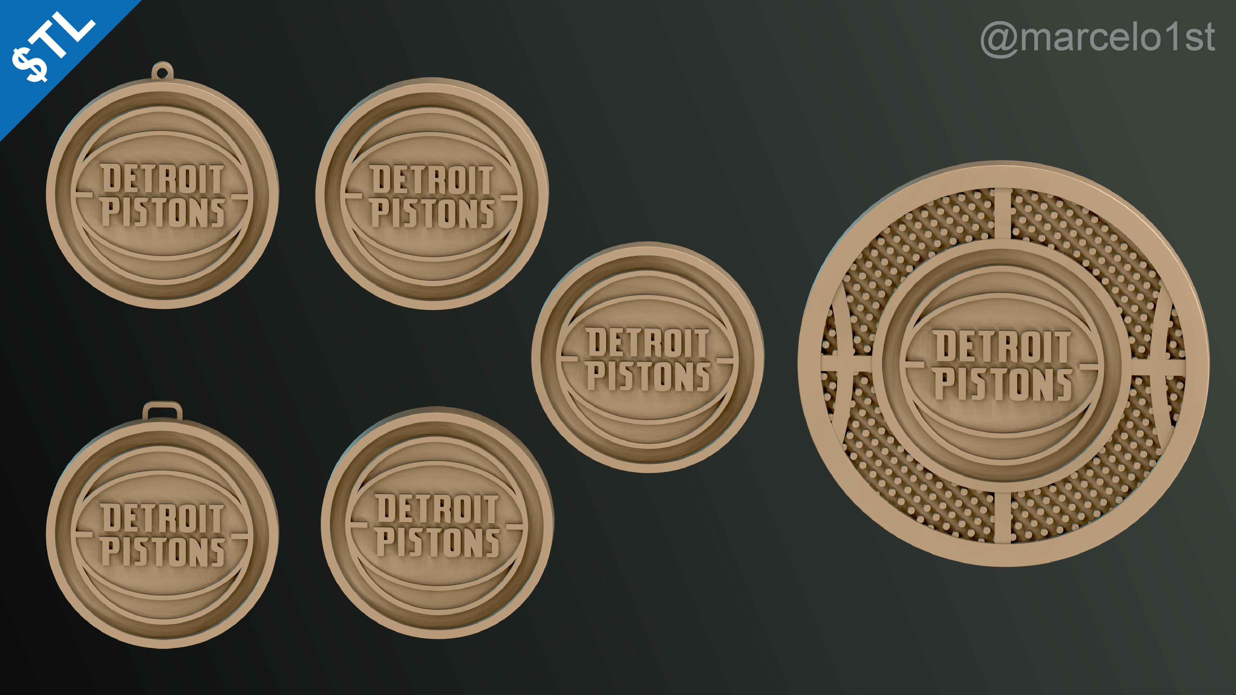 NBA CENTRAL - Detroit Pistons Pack 3D print model_41