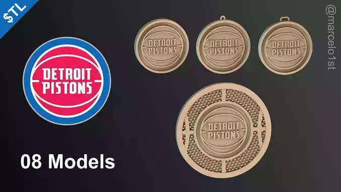 NBA CENTRAL - Detroit Pistons Pack 3D print model