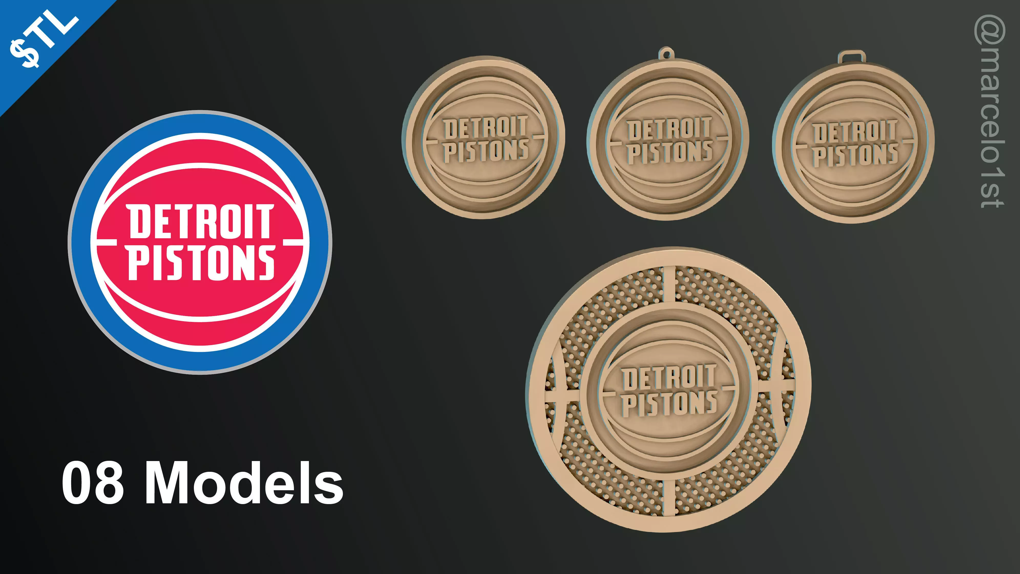 NBA CENTRAL - Detroit Pistons Pack 3D print model_0