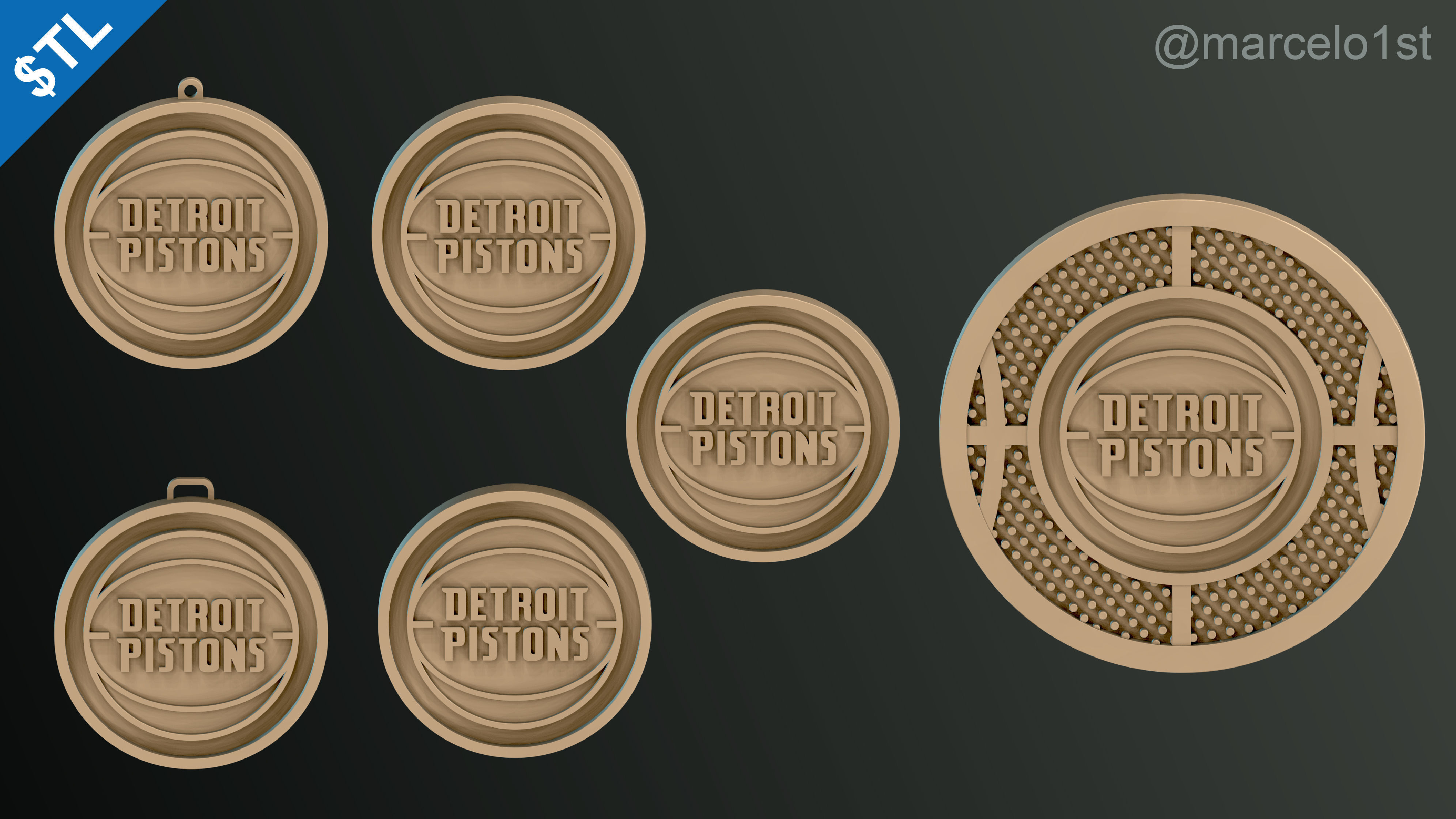 NBA CENTRAL - Detroit Pistons Pack 3D print model_3