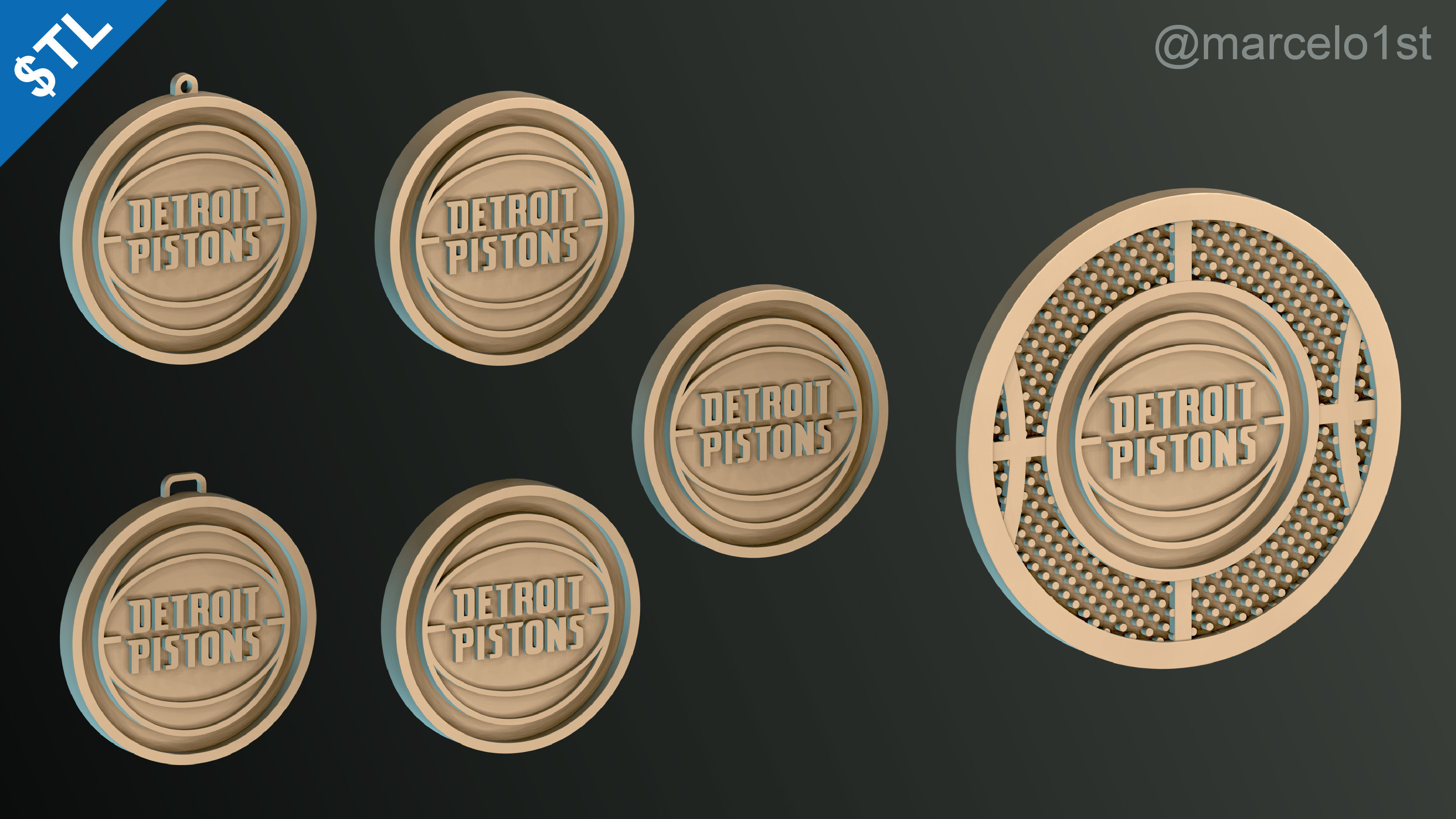 NBA CENTRAL - Detroit Pistons Pack 3D print model_35
