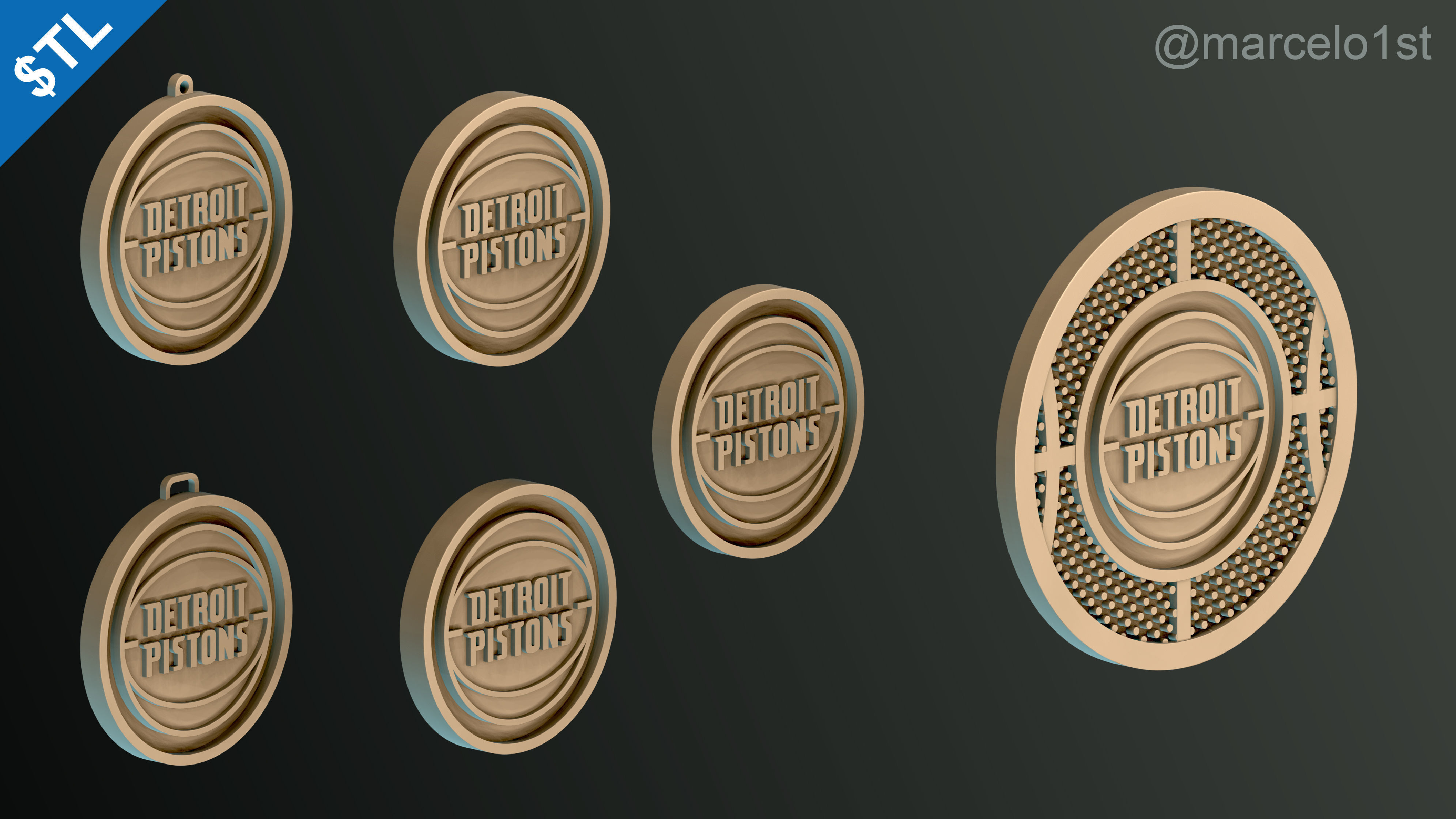 NBA CENTRAL - Detroit Pistons Pack 3D print model_33