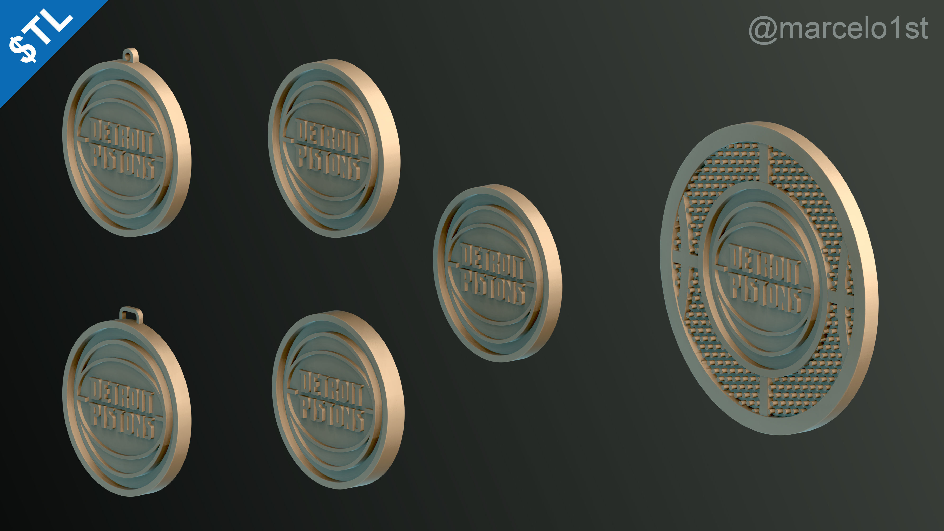 NBA CENTRAL - Detroit Pistons Pack 3D print model_12