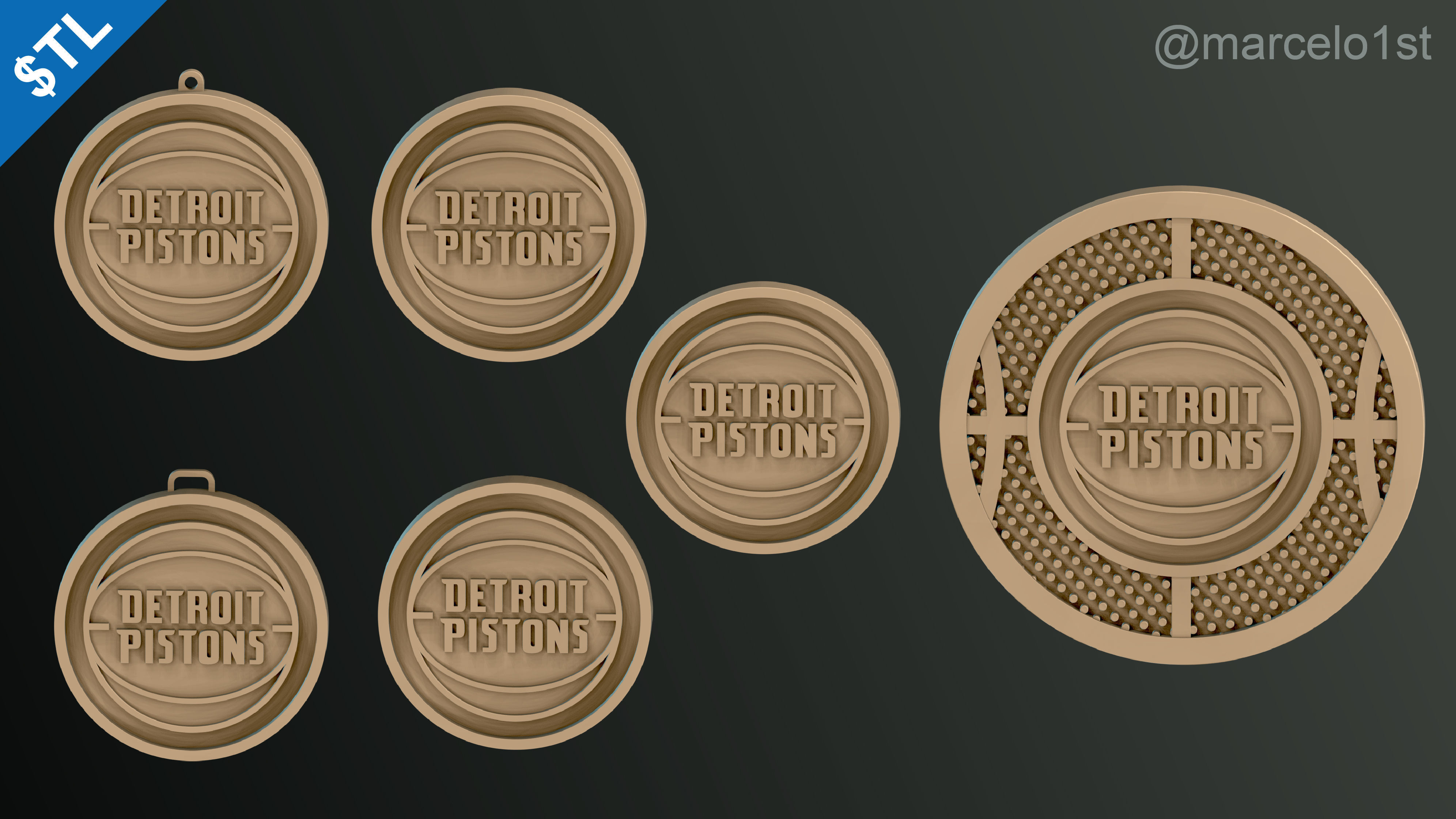 NBA CENTRAL - Detroit Pistons Pack 3D print model_5
