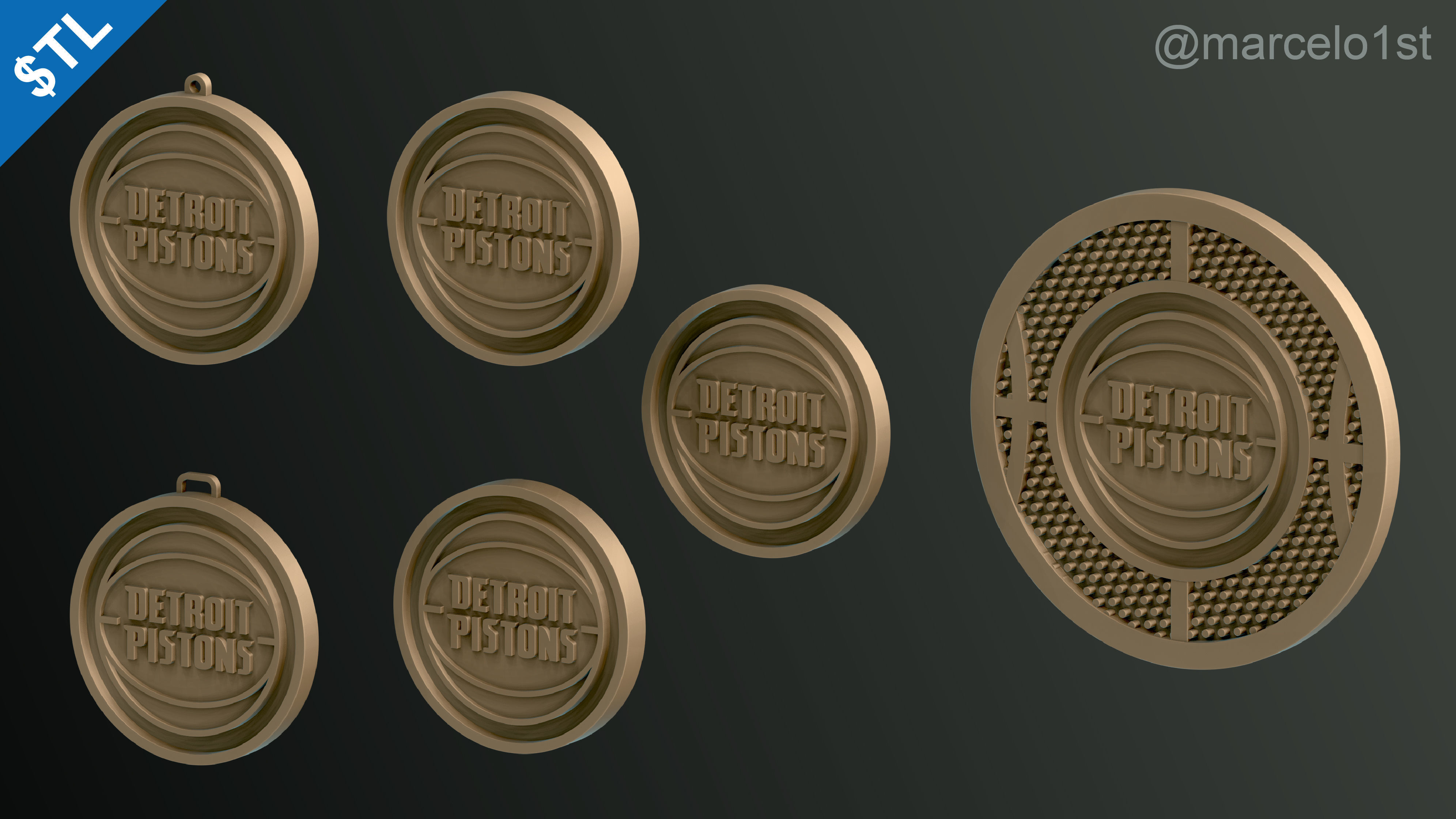 NBA CENTRAL - Detroit Pistons Pack 3D print model_10