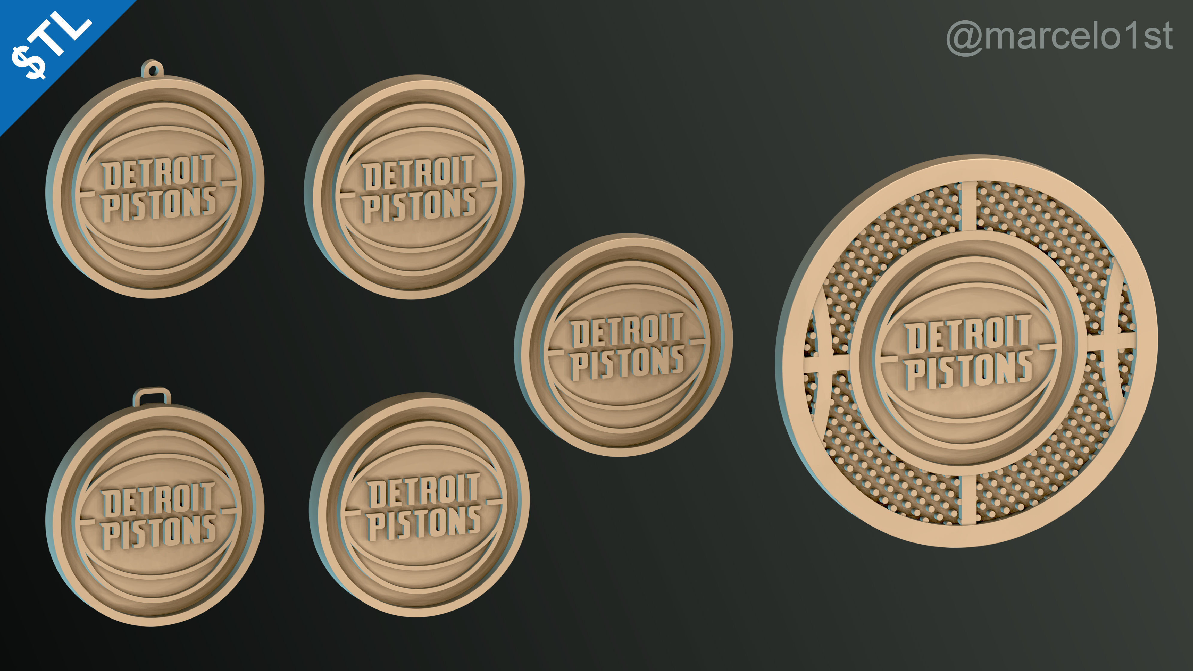NBA CENTRAL - Detroit Pistons Pack 3D print model_36