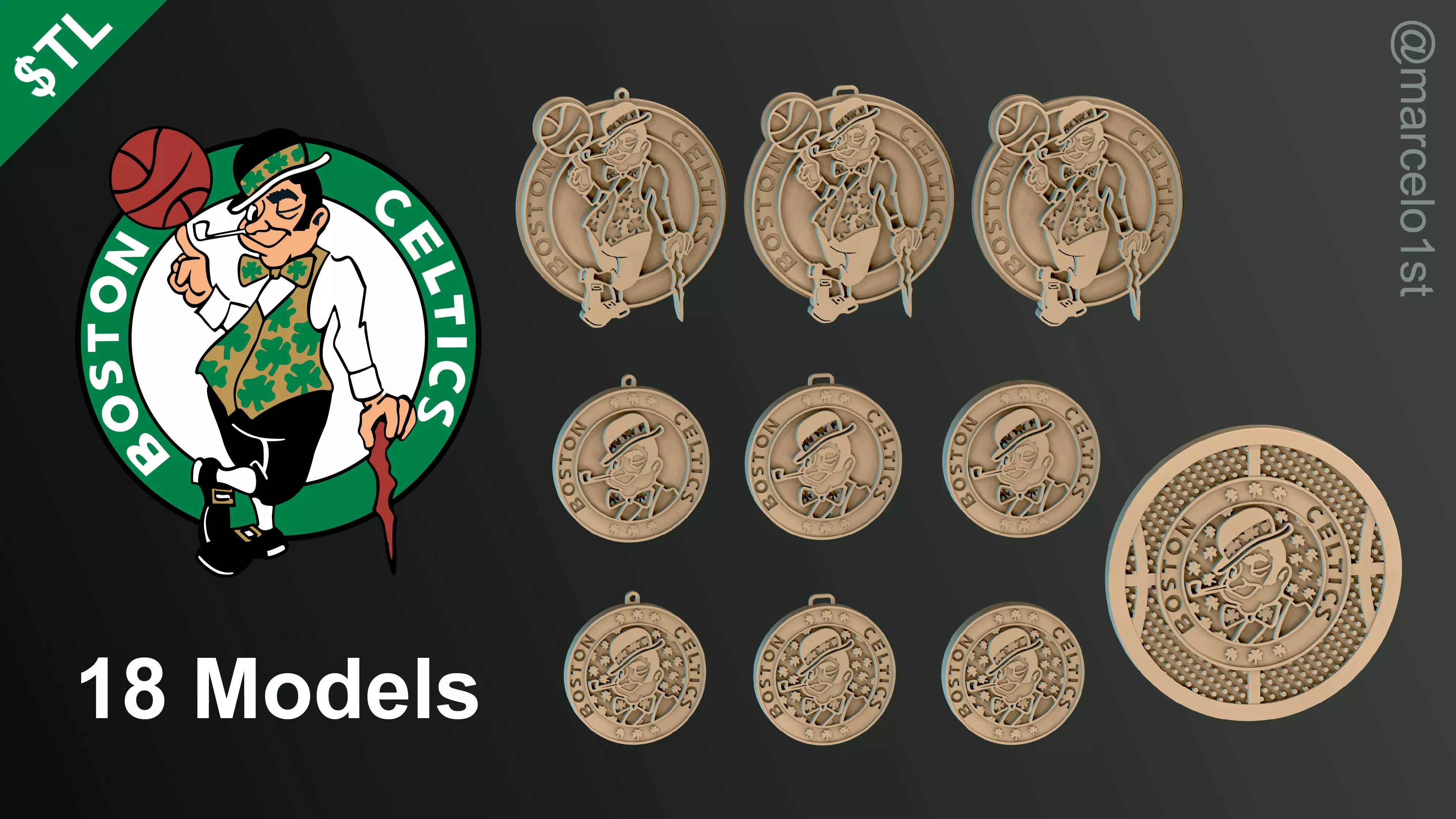 NBA ATLANTIC - Boston Celtics Pack 3D print model_0