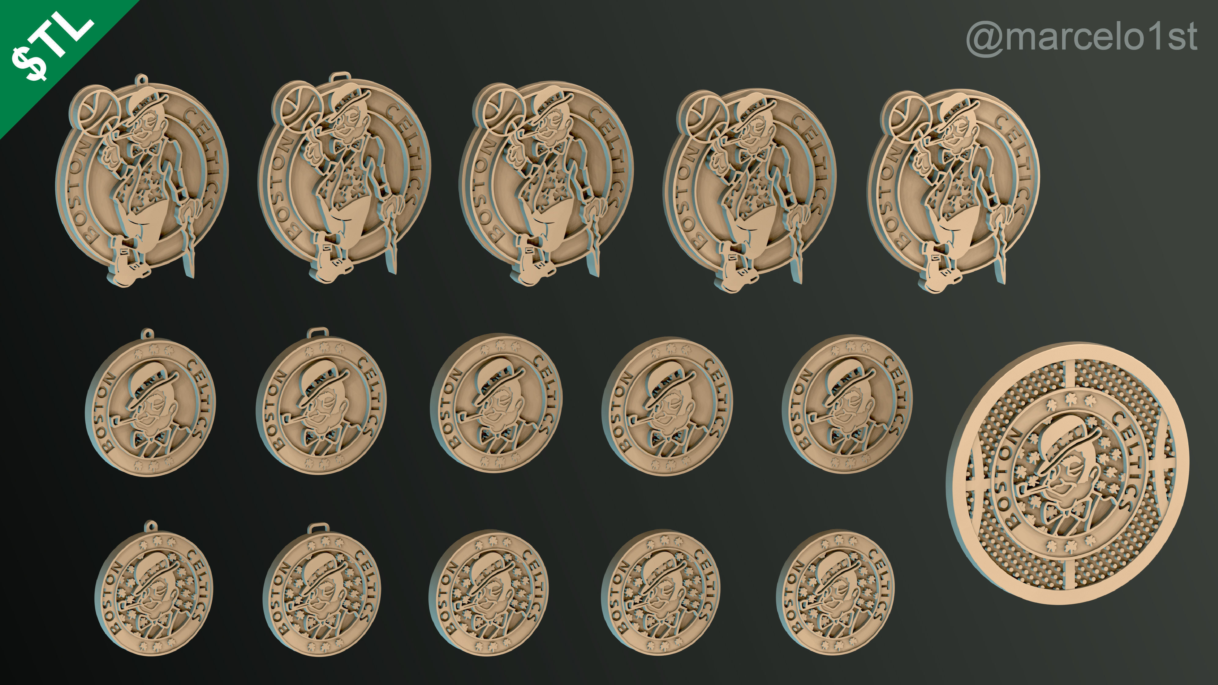 NBA ATLANTIC - Boston Celtics Pack 3D print model_35