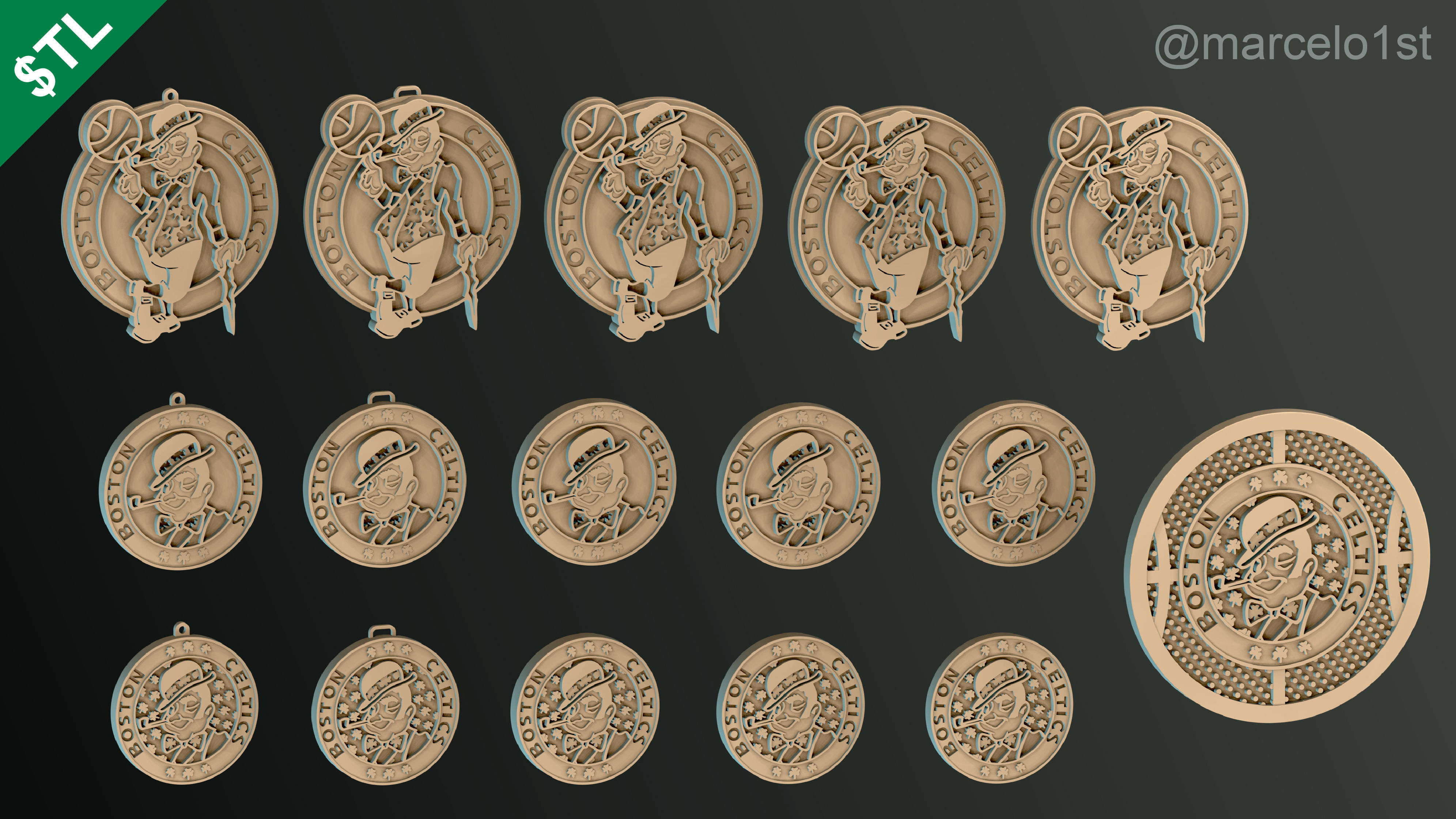 NBA ATLANTIC - Boston Celtics Pack 3D print model_36