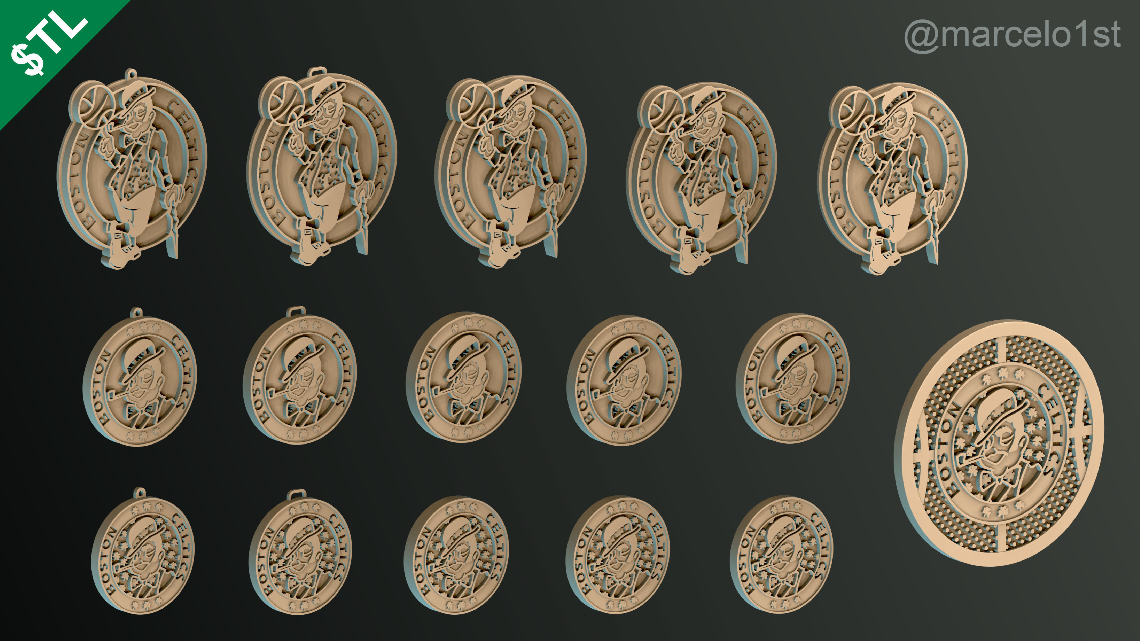 NBA ATLANTIC - Boston Celtics Pack 3D print model_34