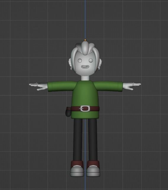 Cute character boy Low-poly 3D model_5