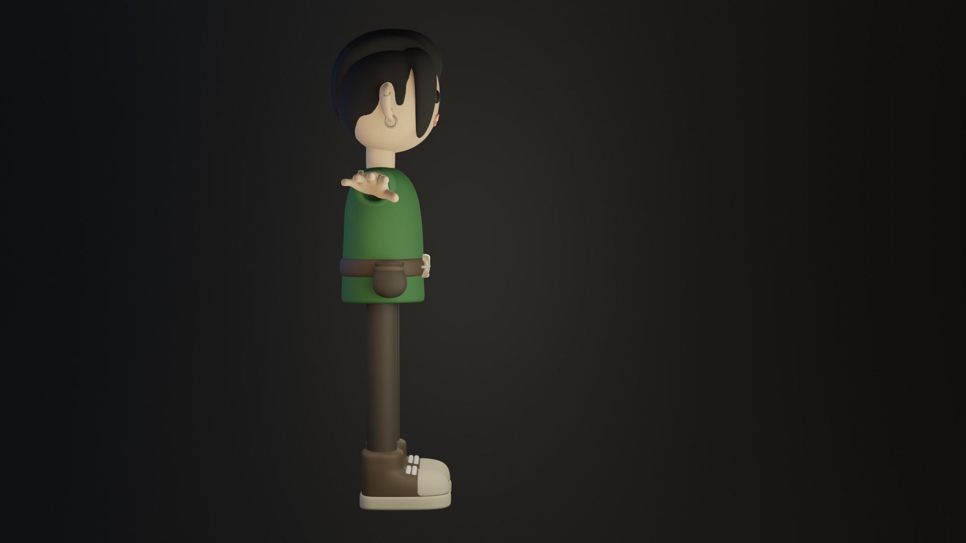 Cute character boy Low-poly 3D model_3
