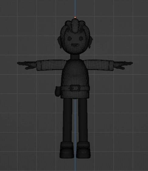 Cute character boy Low-poly 3D model_6