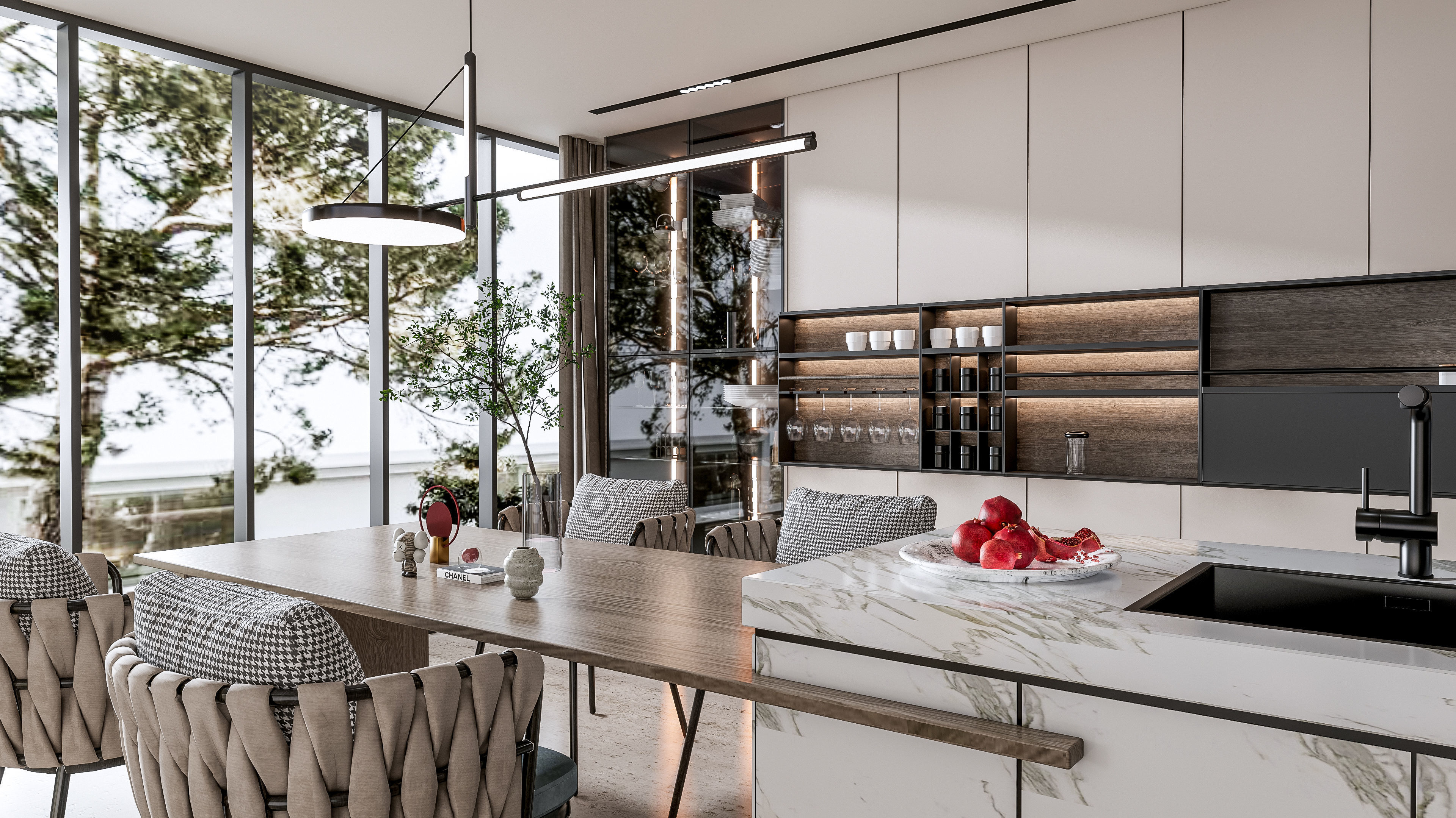 Kitchen Modern interior 0052 3D model_15