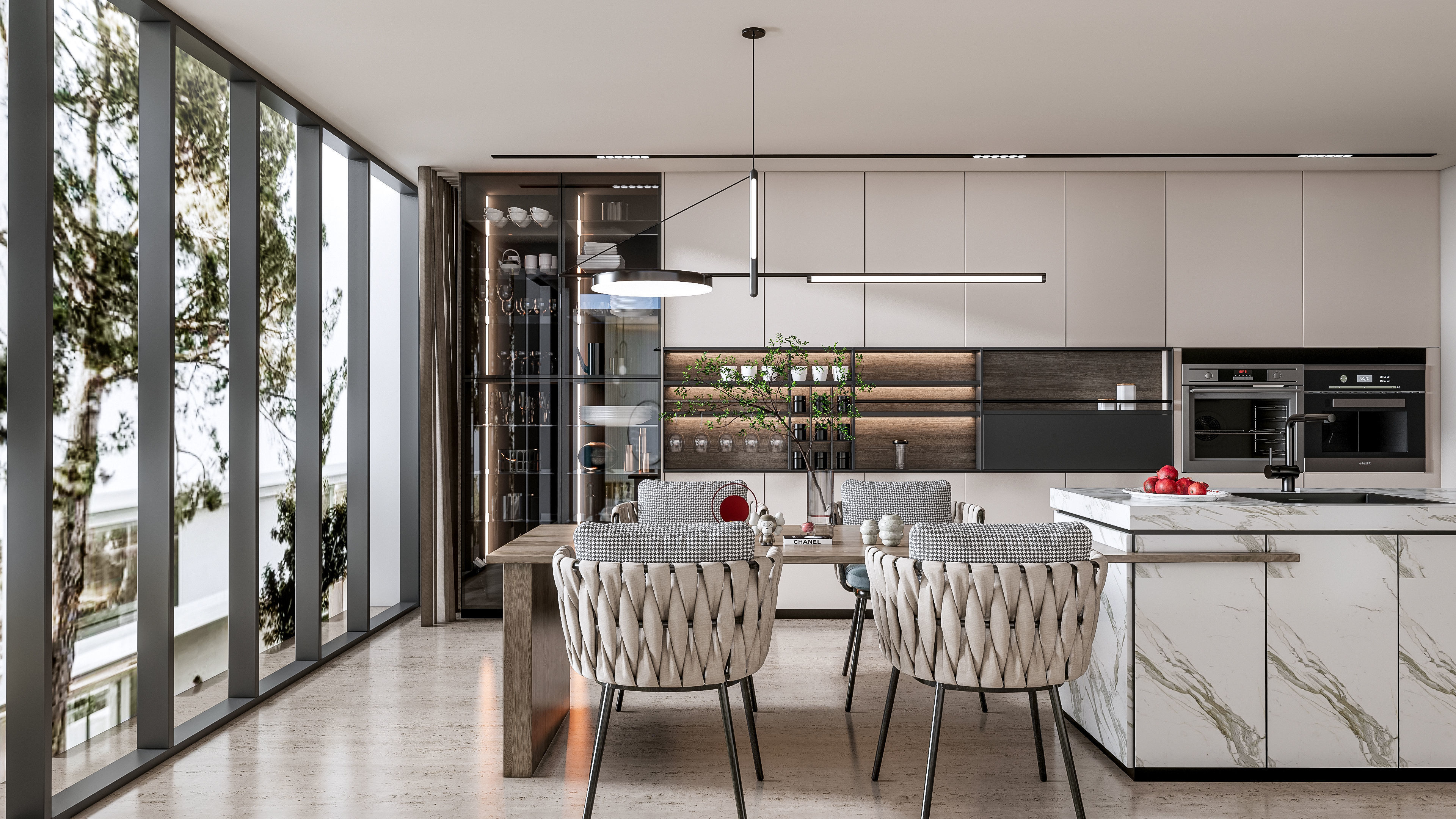 Kitchen Modern interior 0052 3D model_5