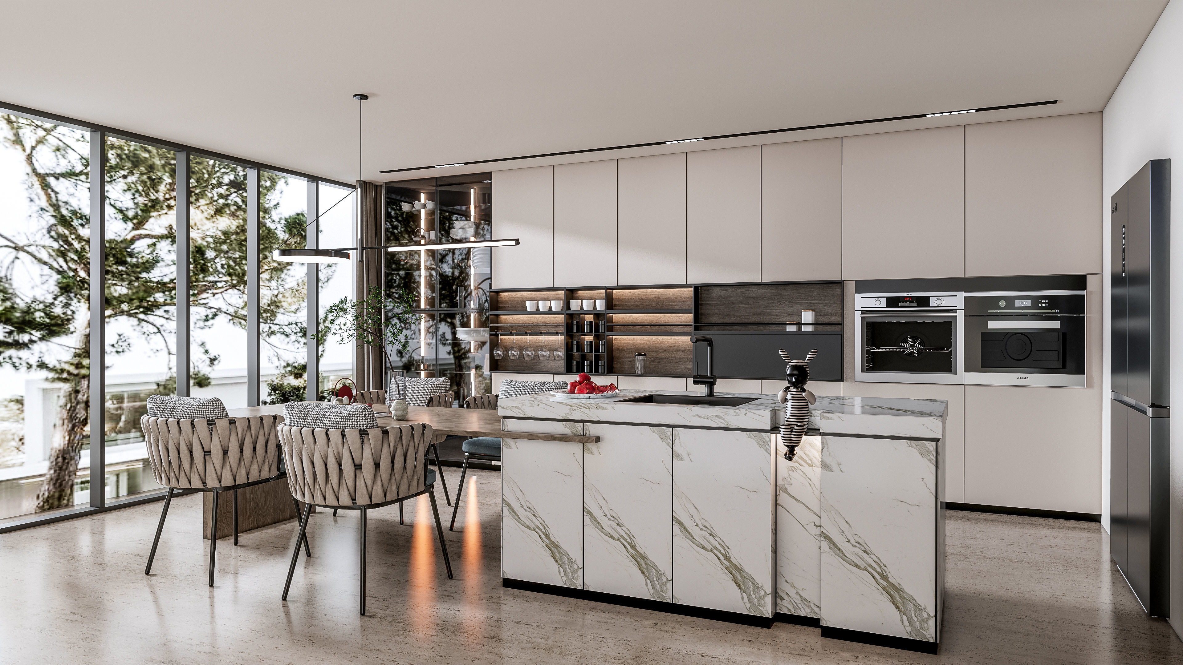 Kitchen Modern interior 0052 3D model_9