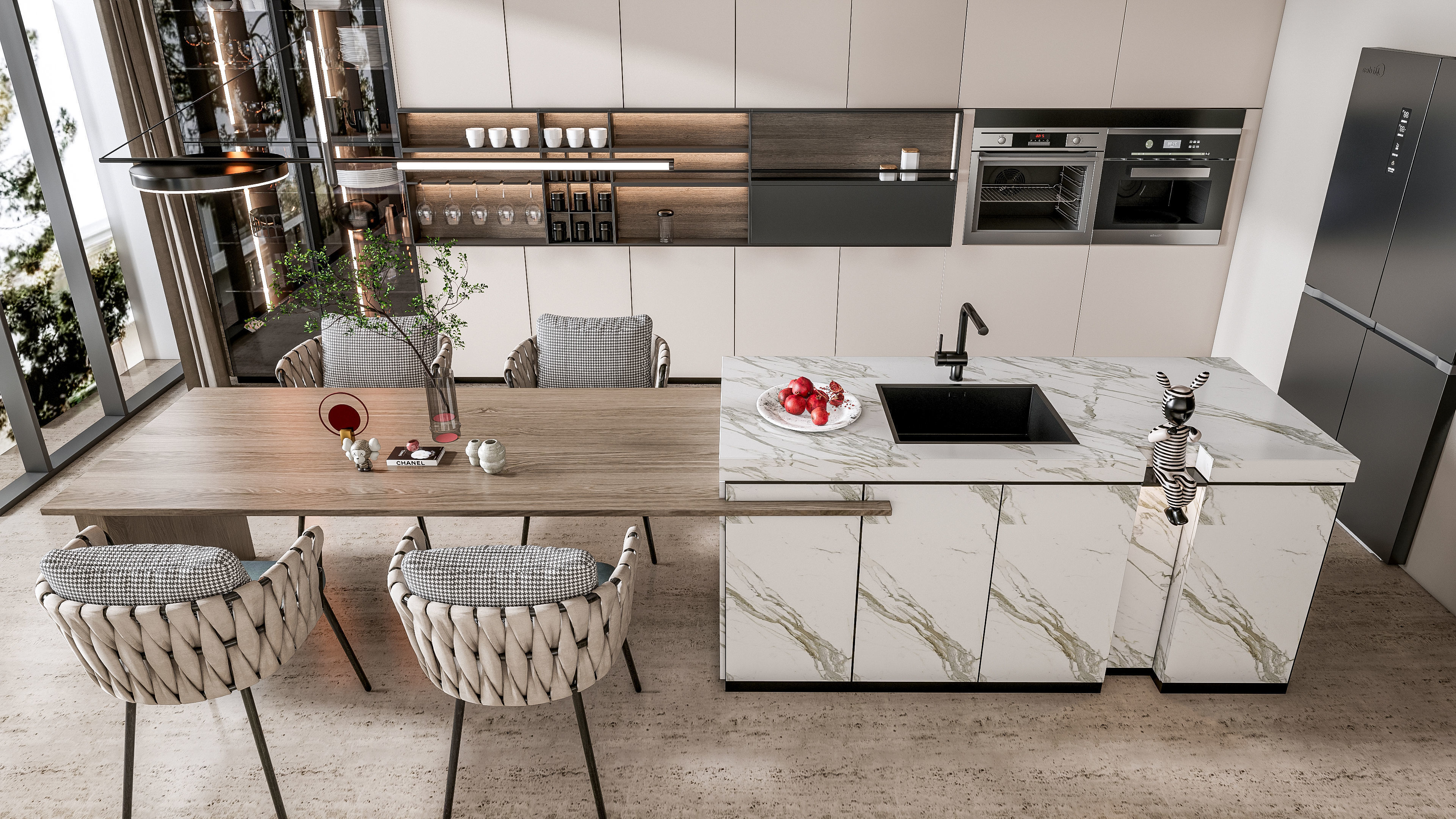 Kitchen Modern interior 0052 3D model_19