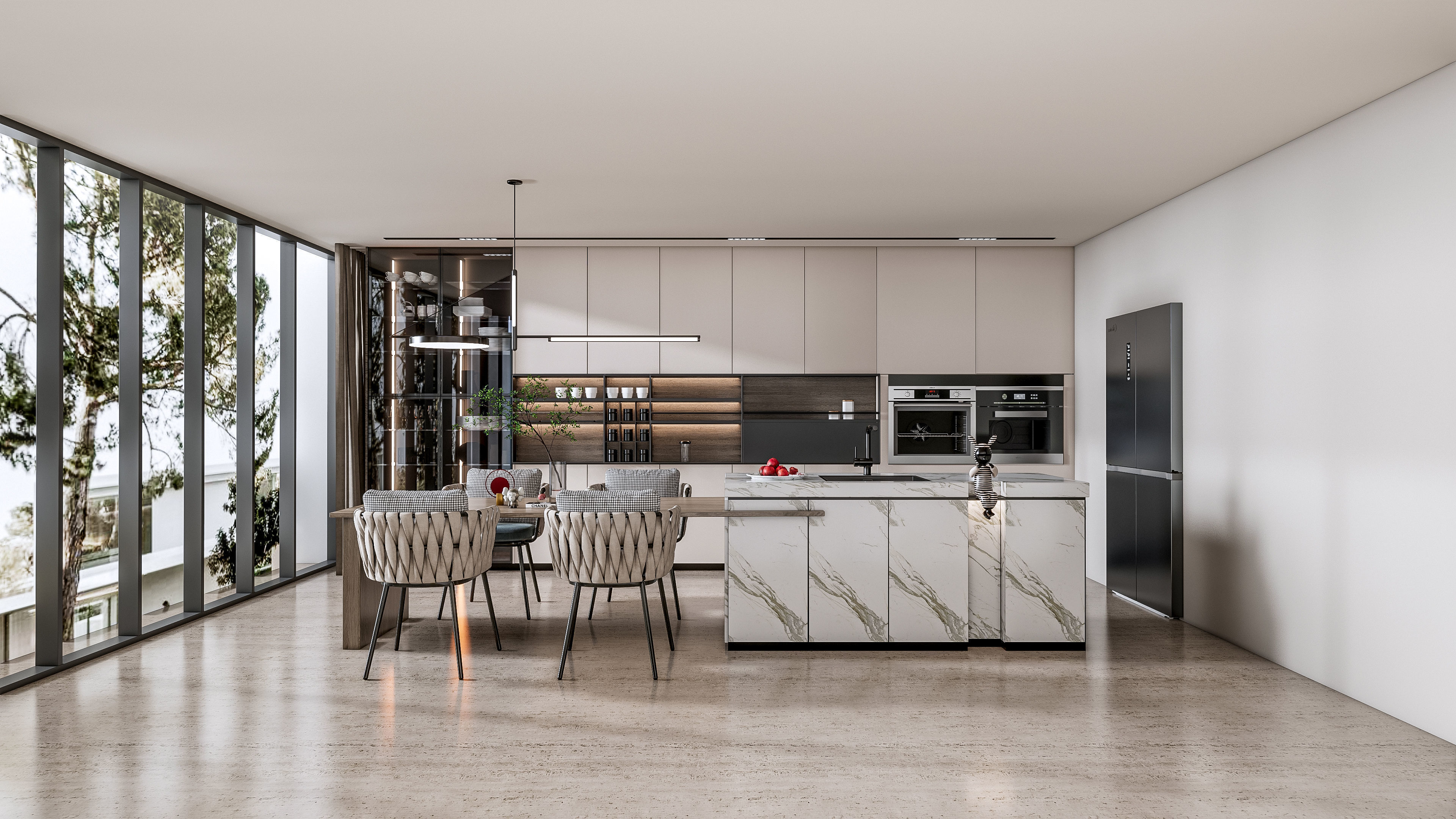 Kitchen Modern interior 0052 3D model_2