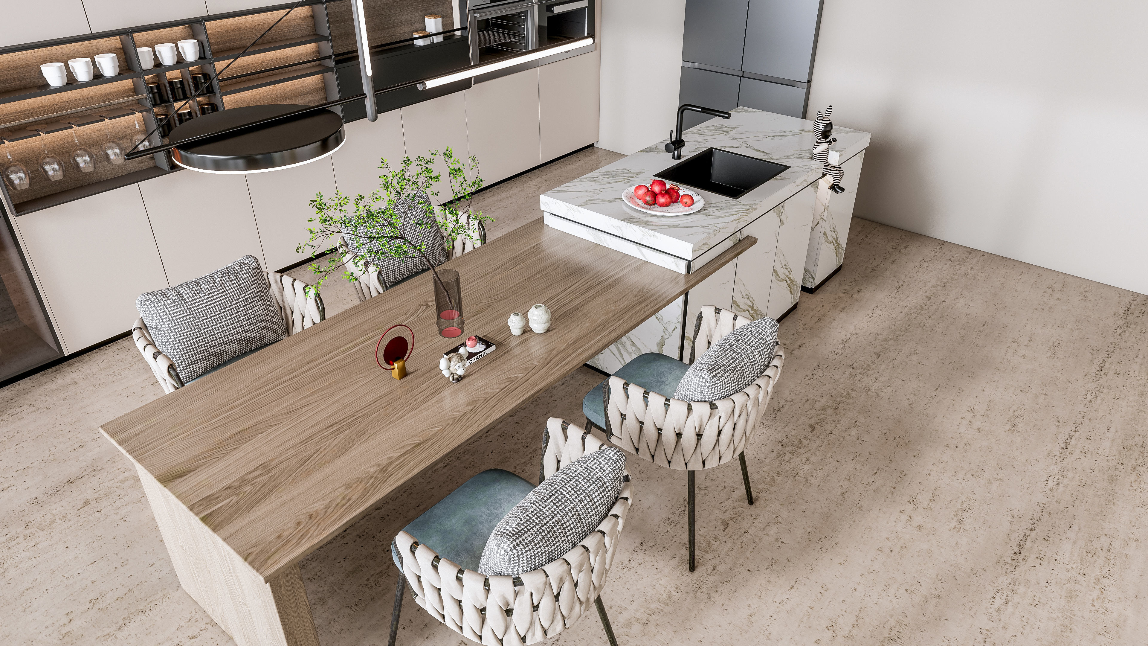 Kitchen Modern interior 0052 3D model_18