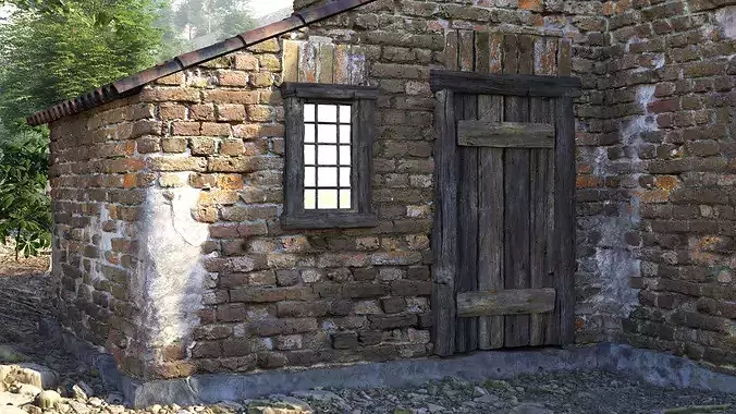 Rudimentary Brick House - Detailed Architectural Asset 3D model 6