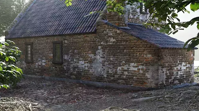 Rudimentary Brick House - Detailed Architectural Asset 3D model 3
