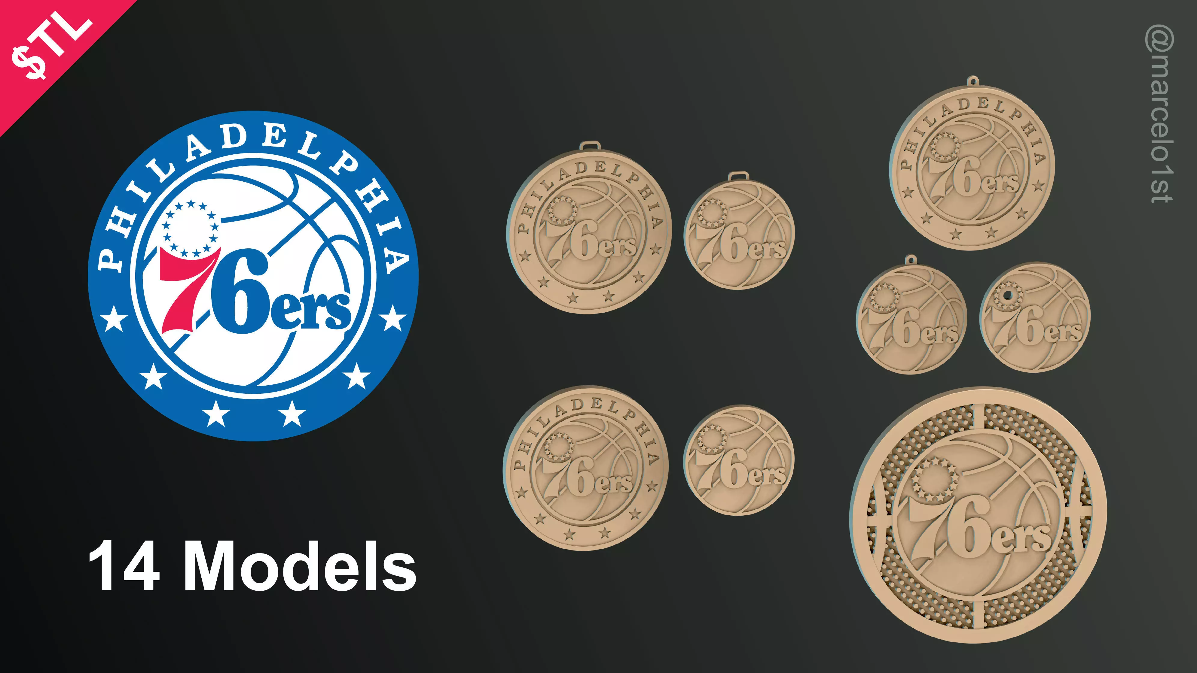 NBA ATLANTIC - Philladelphia 76ers Pack 3D print model_0