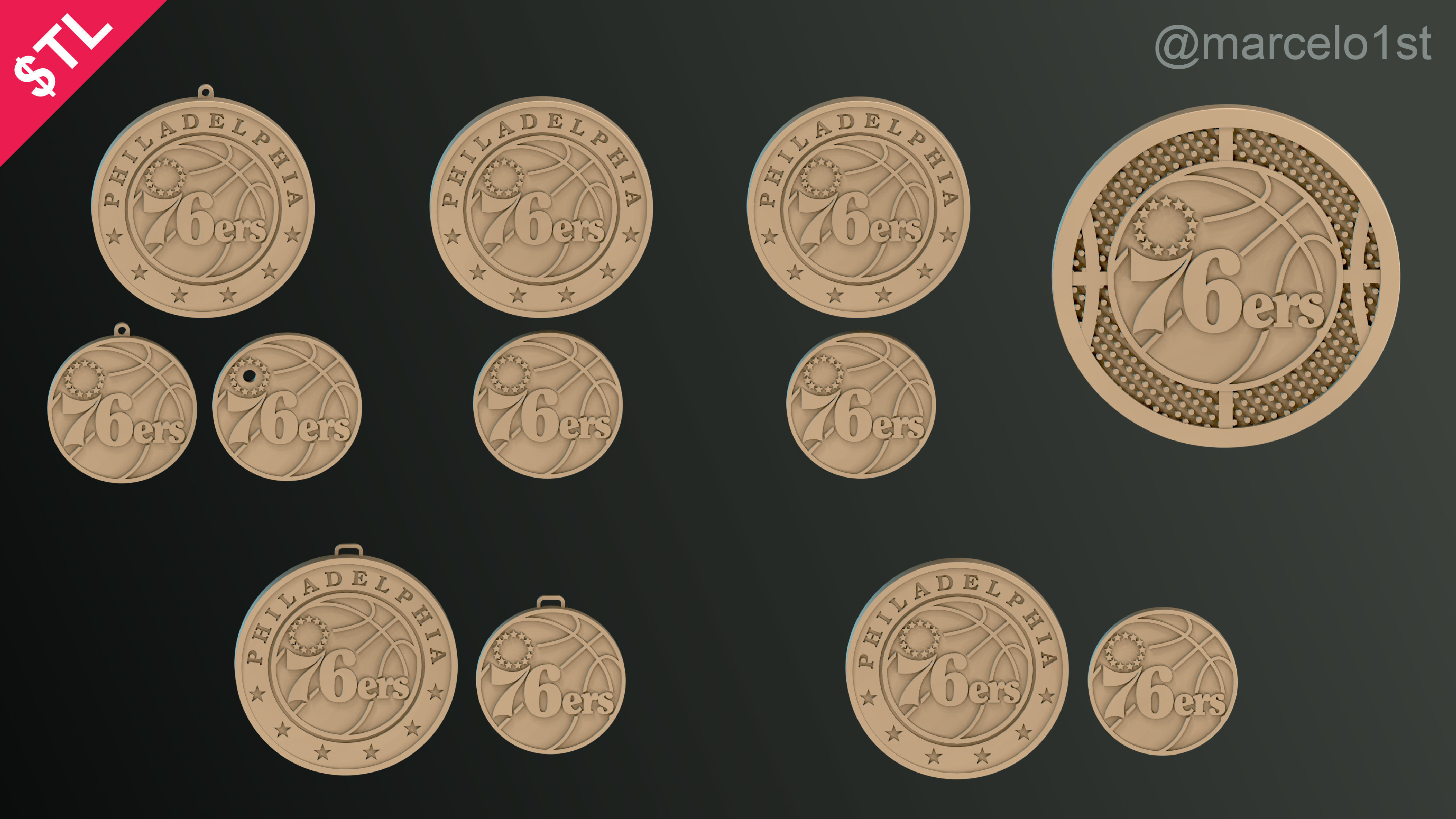 NBA ATLANTIC - Philladelphia 76ers Pack 3D print model_39