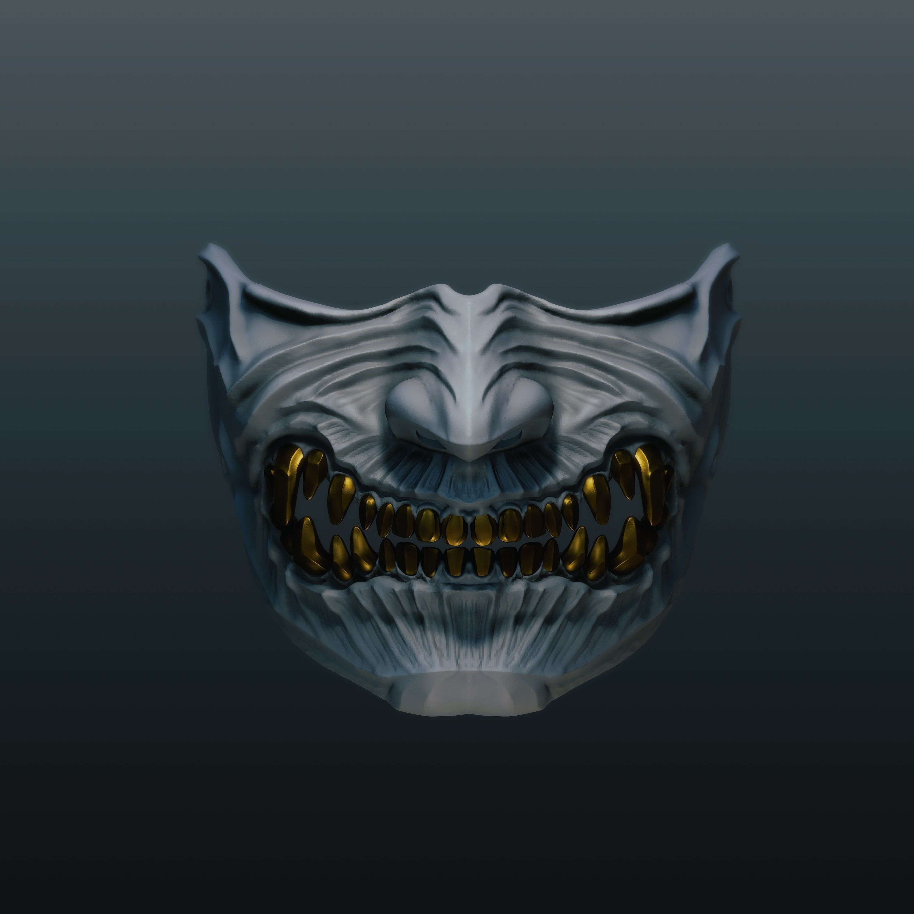 Menpo Mask 18 Half Face 3D print model_1