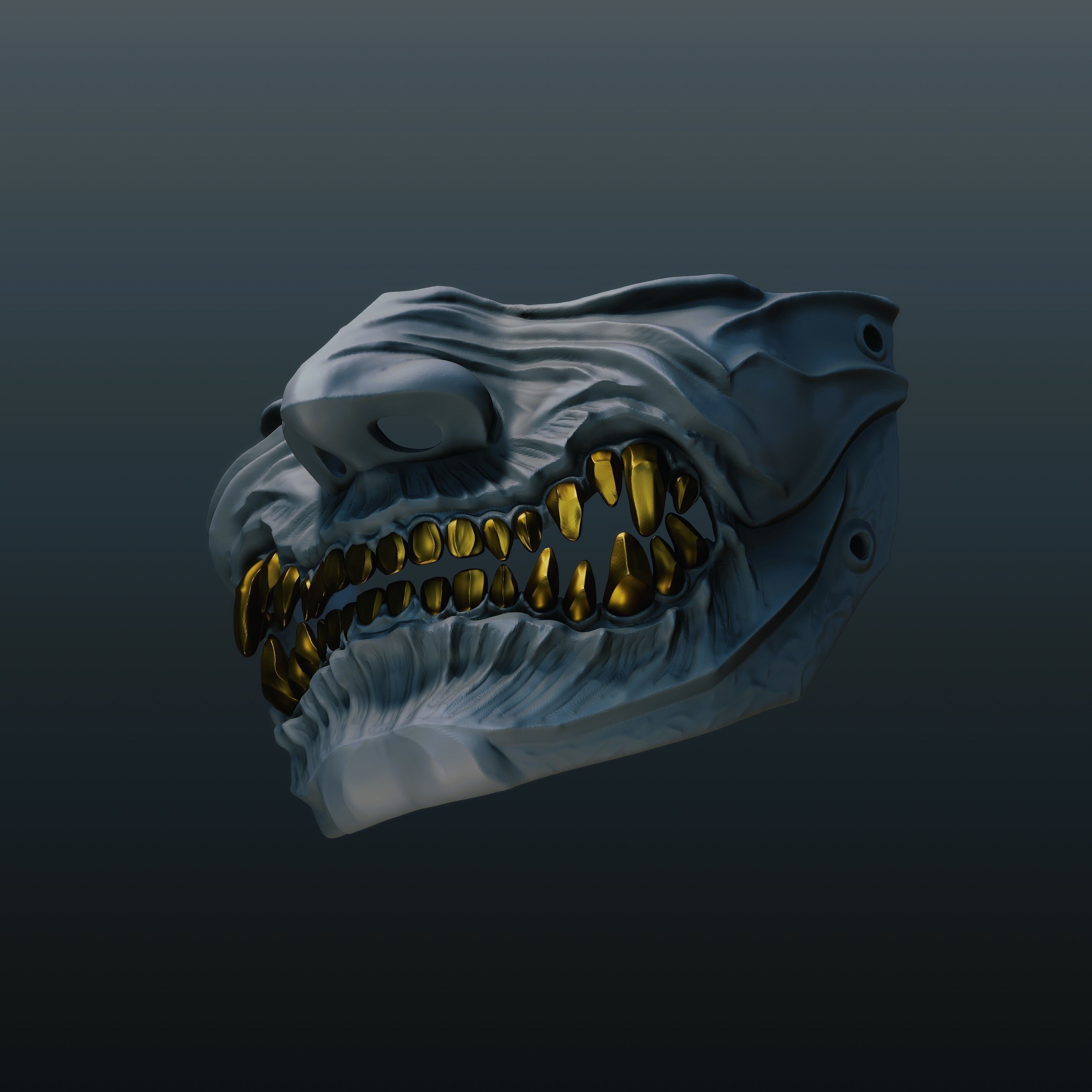 Menpo Mask 18 Half Face 3D print model_3