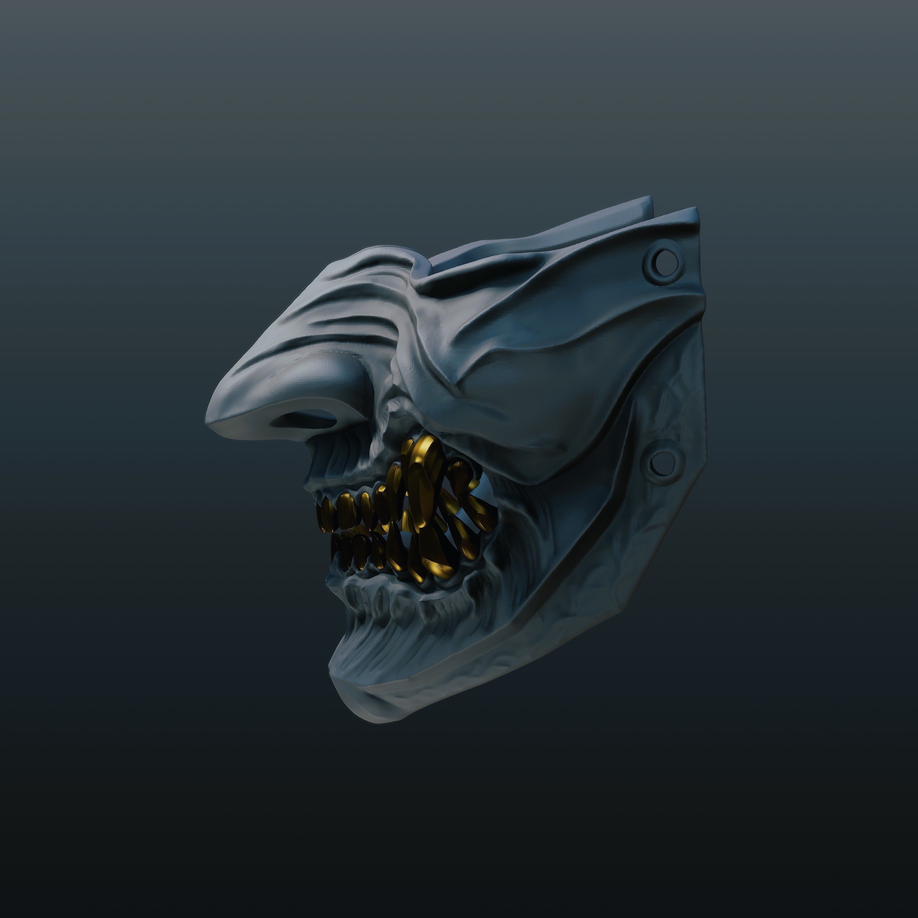 Menpo Mask 18 Half Face 3D print model_4