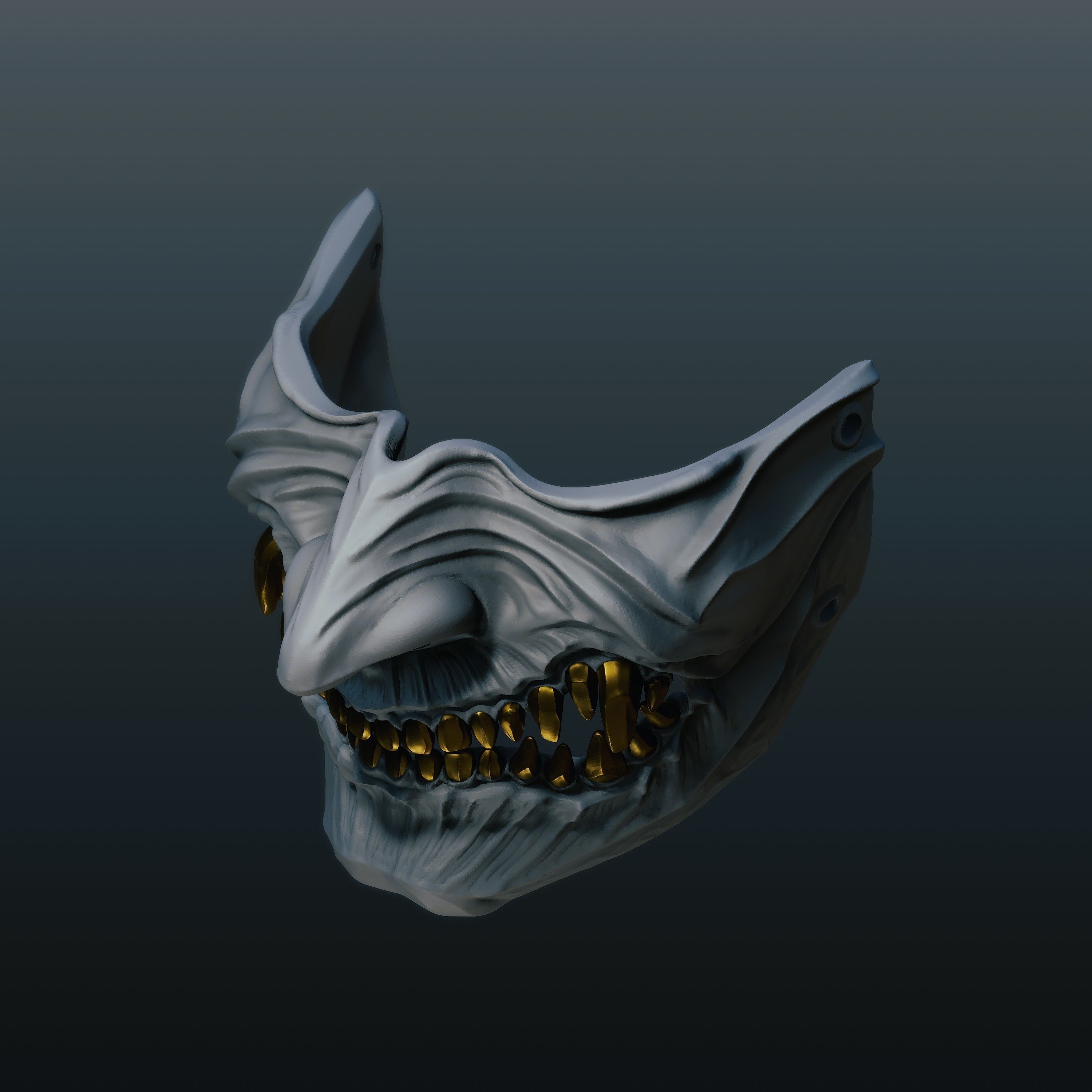 Menpo Mask 18 Half Face 3D print model_2