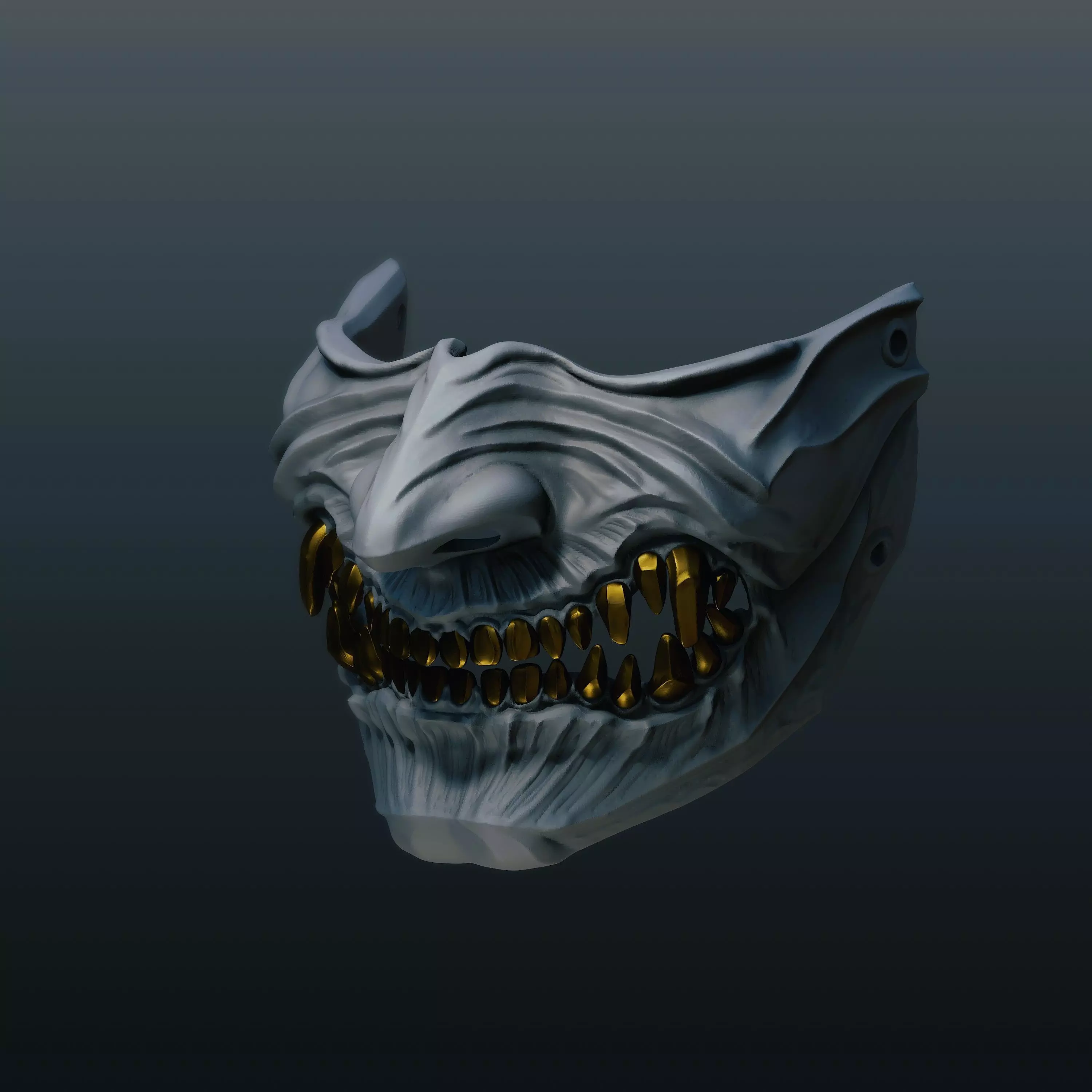 Menpo Mask 18 Half Face 3D print model_0