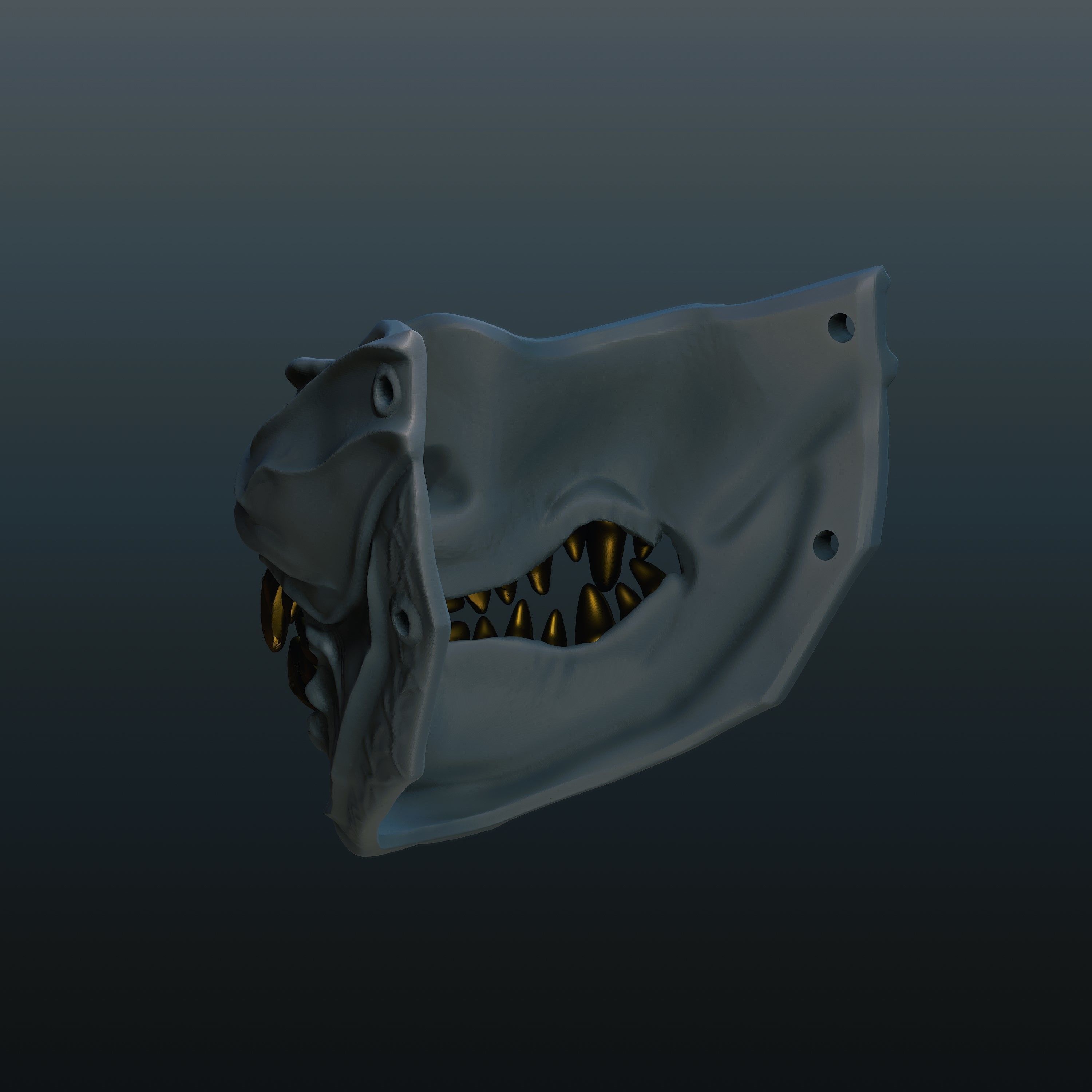 Menpo Mask 18 Half Face 3D print model_5