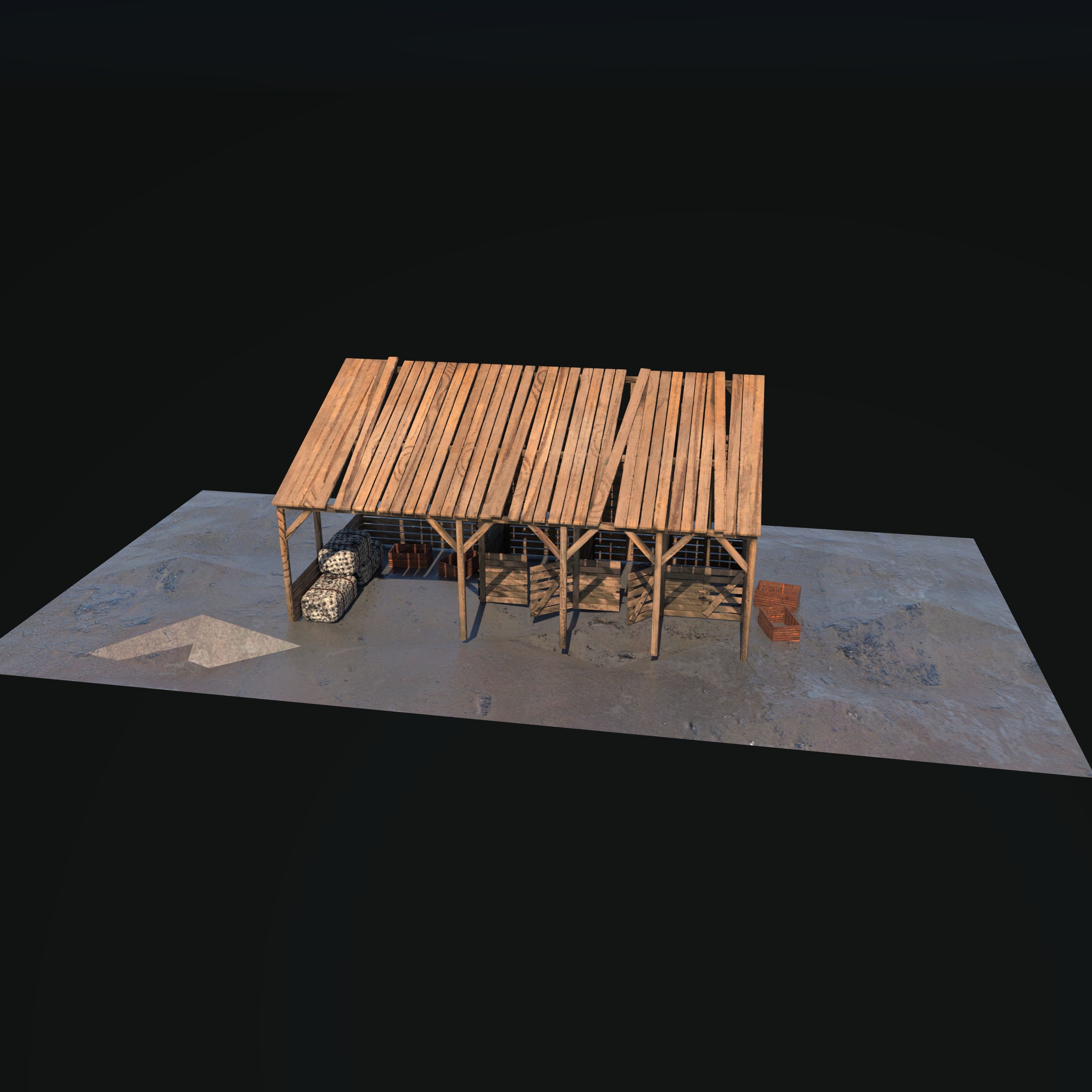 Horse stable 3D model_2