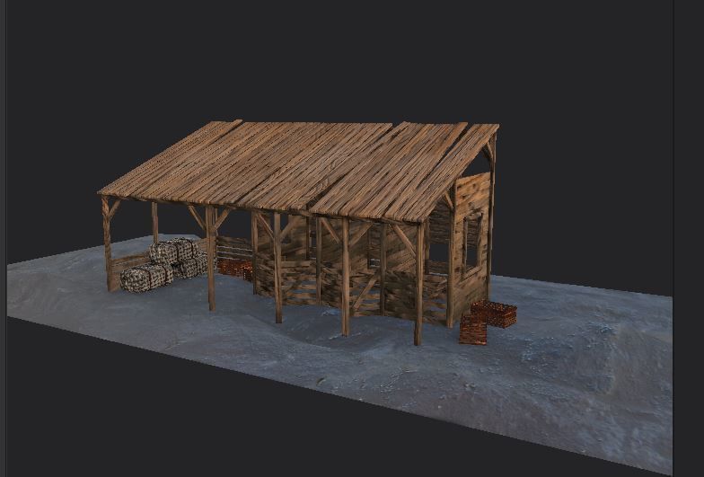 Horse stable 3D model_4