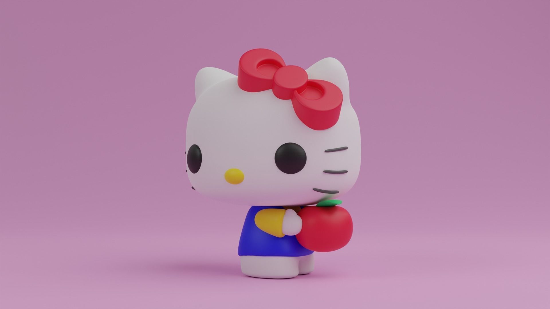 Hello kitty with an apple funko pop 3D print model_6