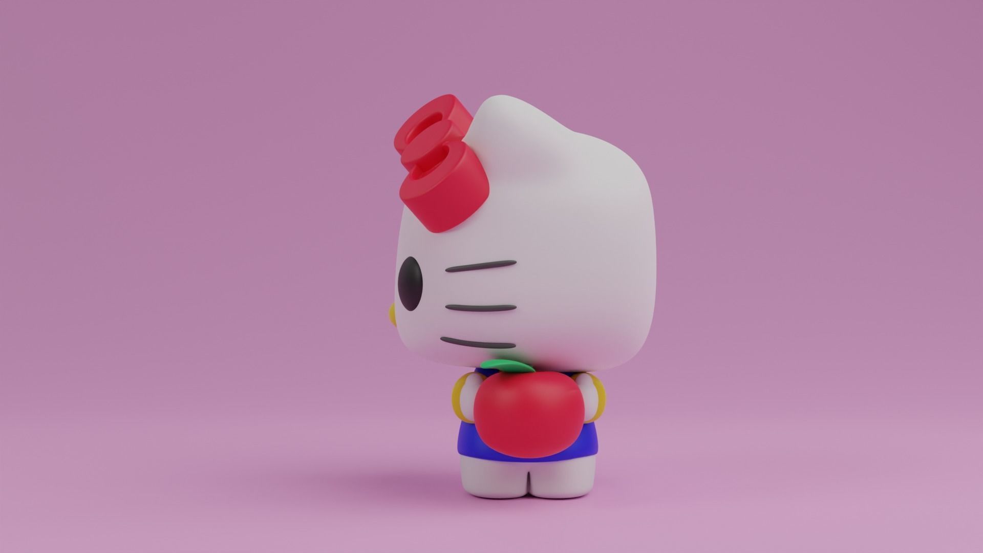 Hello kitty with an apple funko pop 3D print model_4