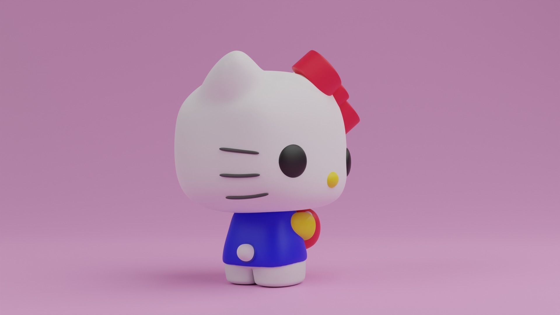 Hello kitty with an apple funko pop 3D print model_2