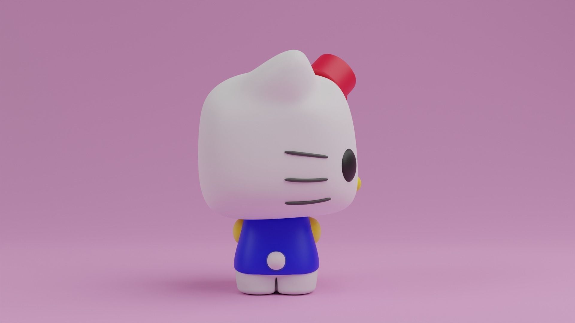 Hello kitty with an apple funko pop 3D print model_3