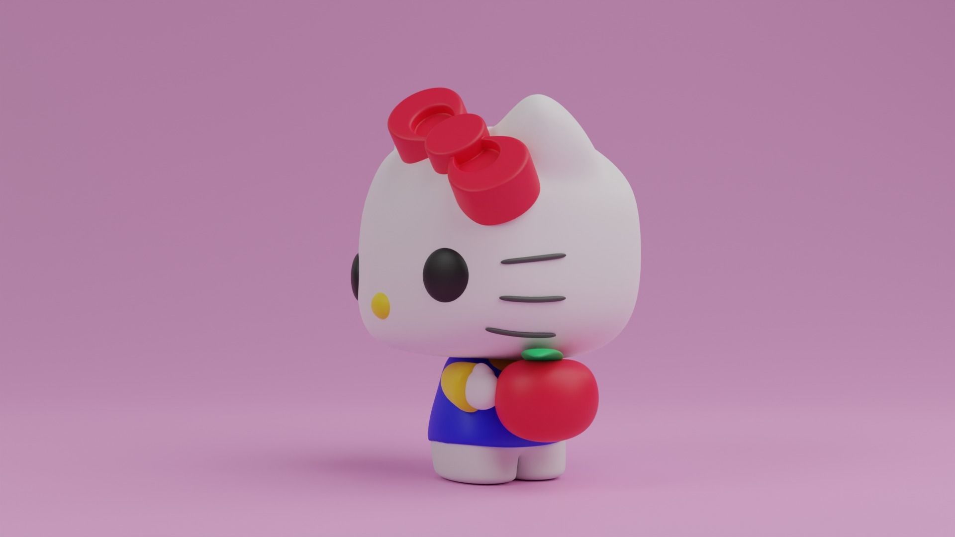 Hello kitty with an apple funko pop 3D print model_5