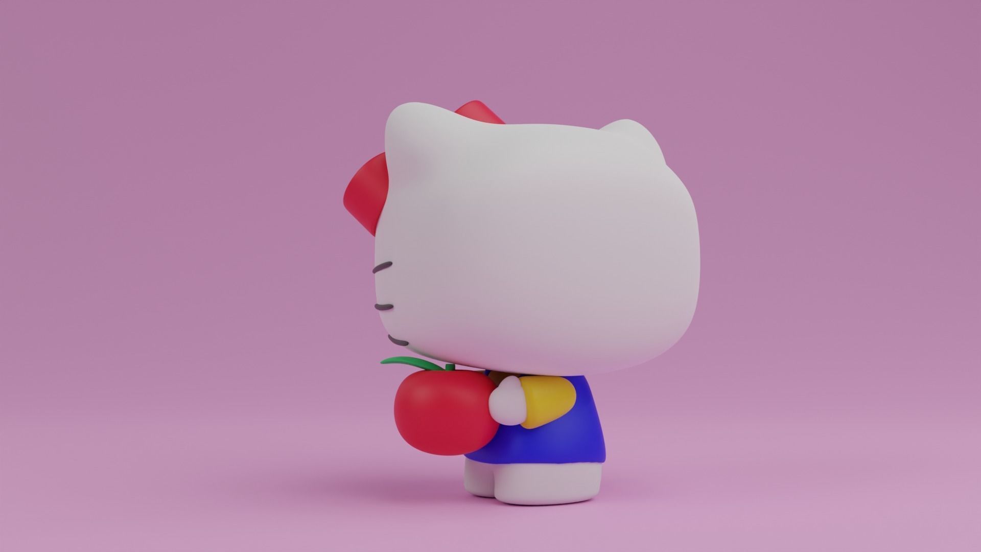 Hello kitty with an apple funko pop 3D print model_10