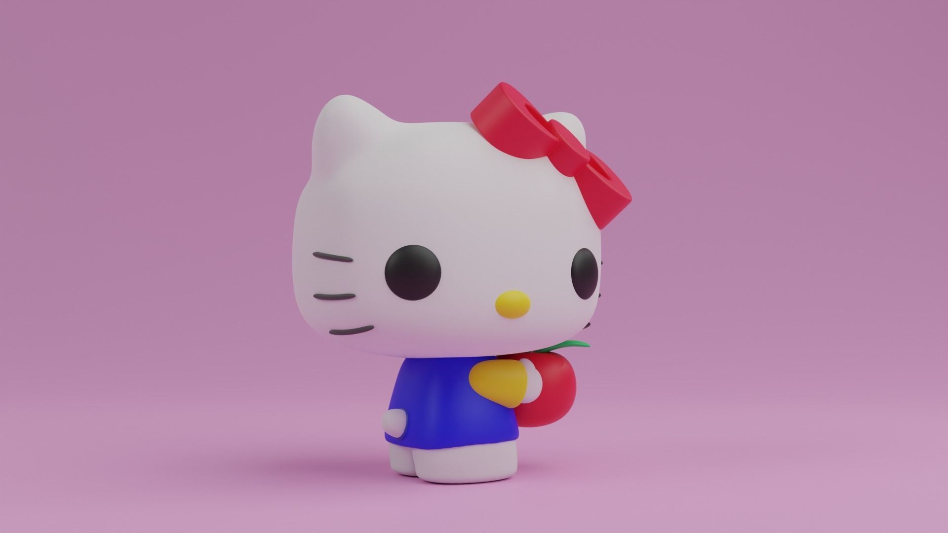 Hello kitty with an apple funko pop 3D print model_1