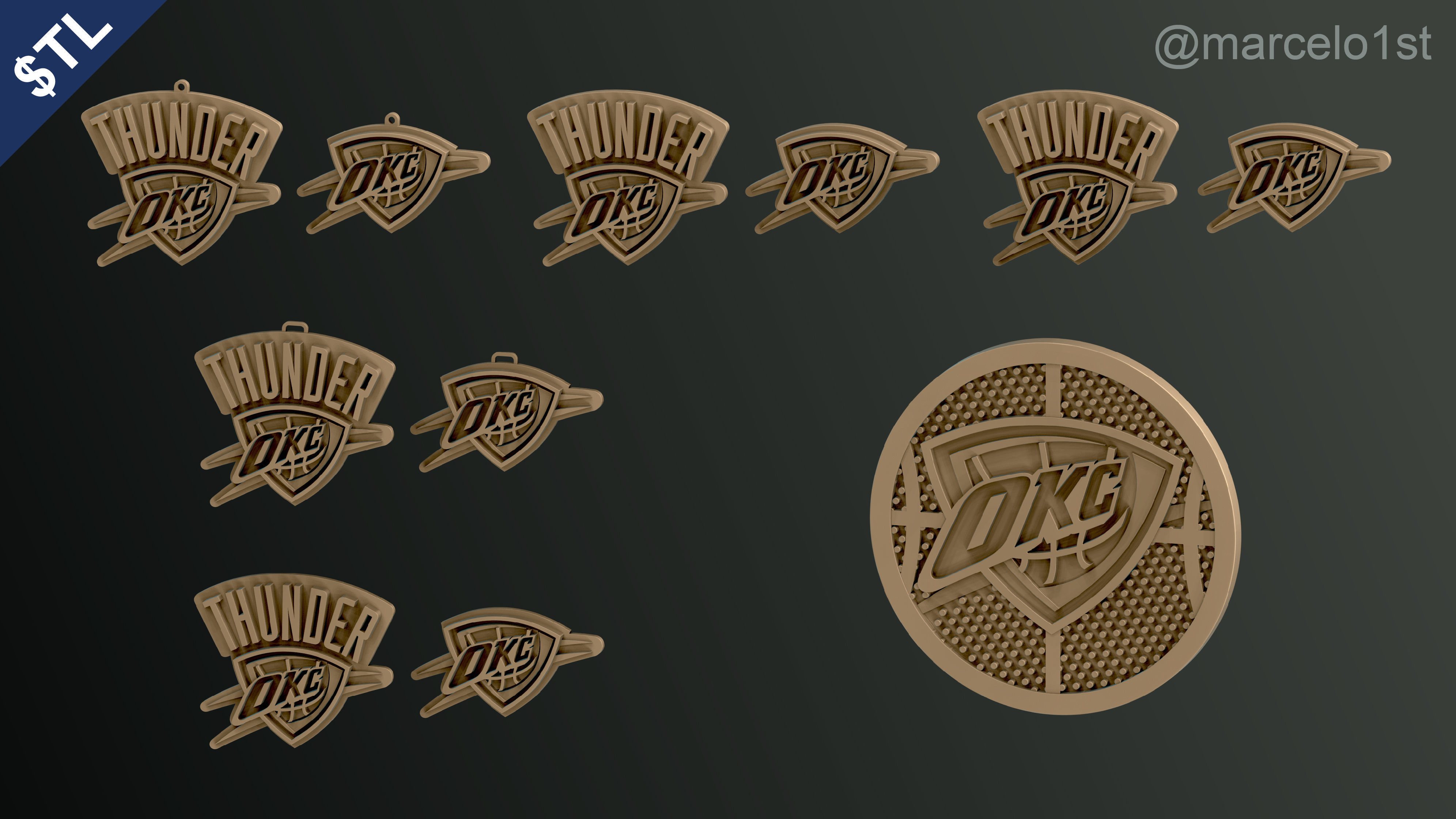 NBA NORTHWEST - Oklahoma City Thunder Pack 3D print model_8