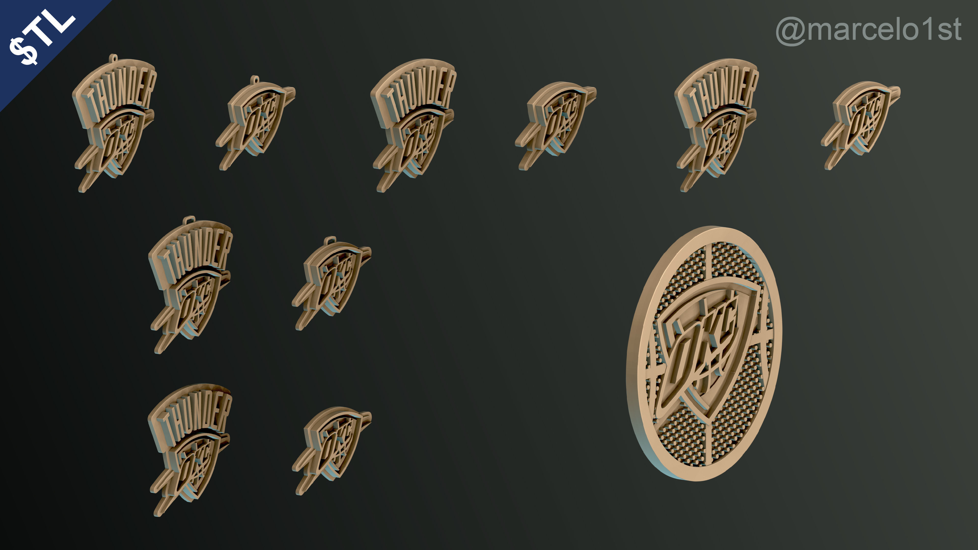 NBA NORTHWEST - Oklahoma City Thunder Pack 3D print model_32