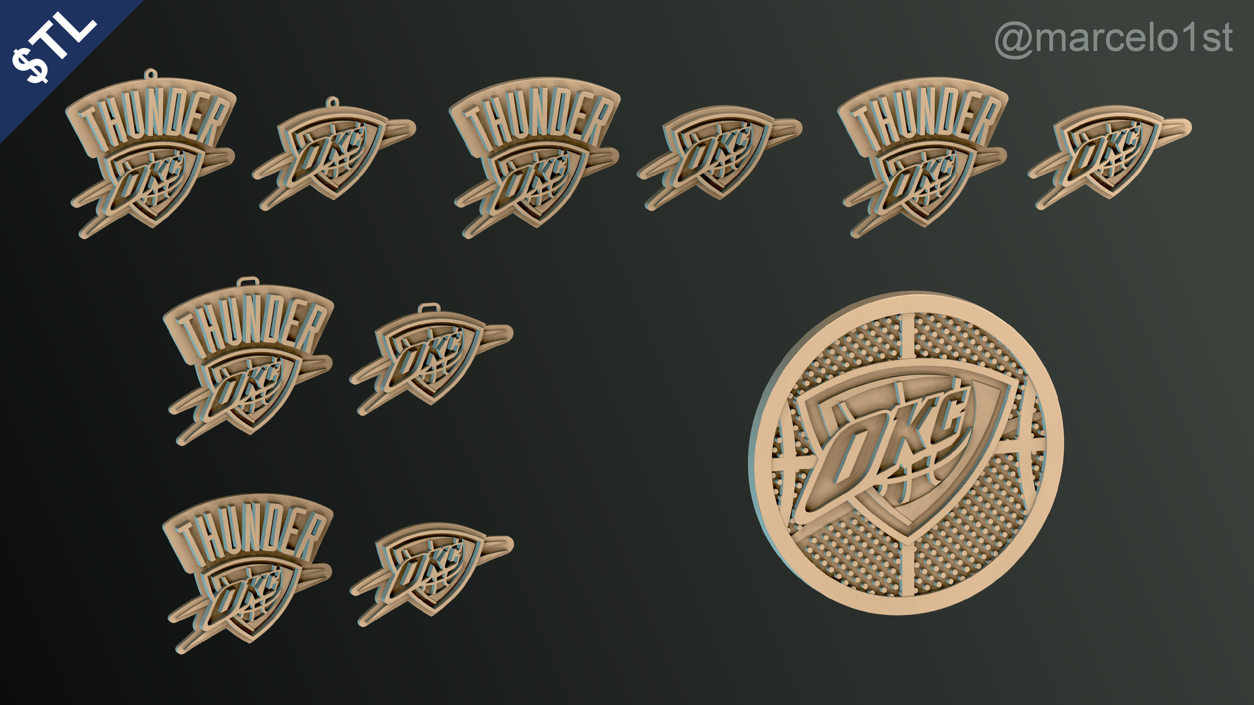NBA NORTHWEST - Oklahoma City Thunder Pack 3D print model_36